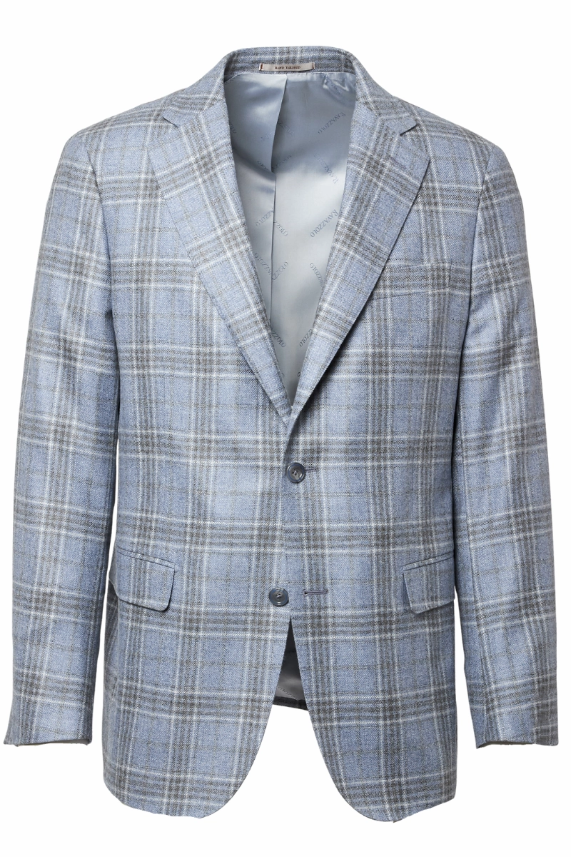 Light Blue Window Plaid Sport Jacket Sharp Look Casual Elegance