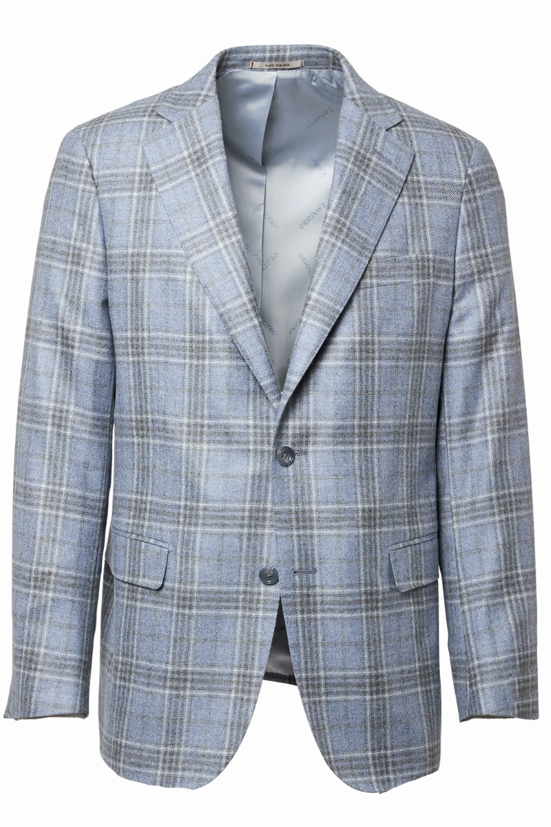 Light Blue Window Plaid Sport Jacket Perfect Layers Chic office attire