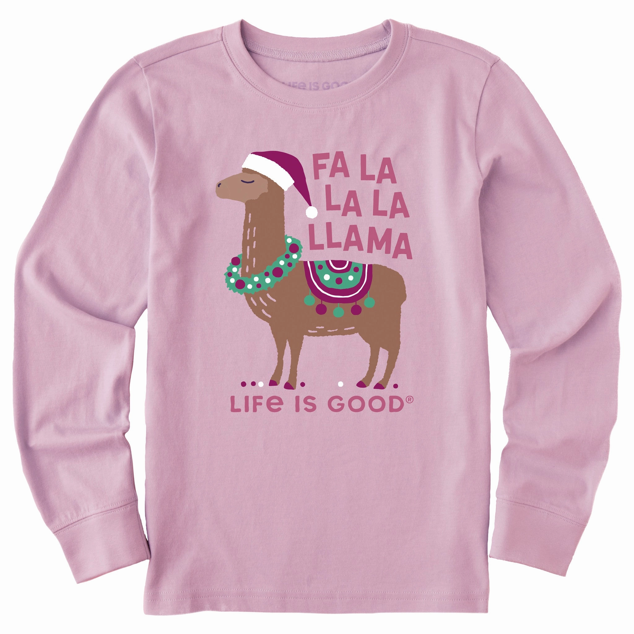 Kids Fa la la la Llama Long Sleeve Crusher Tee Chic Vibe