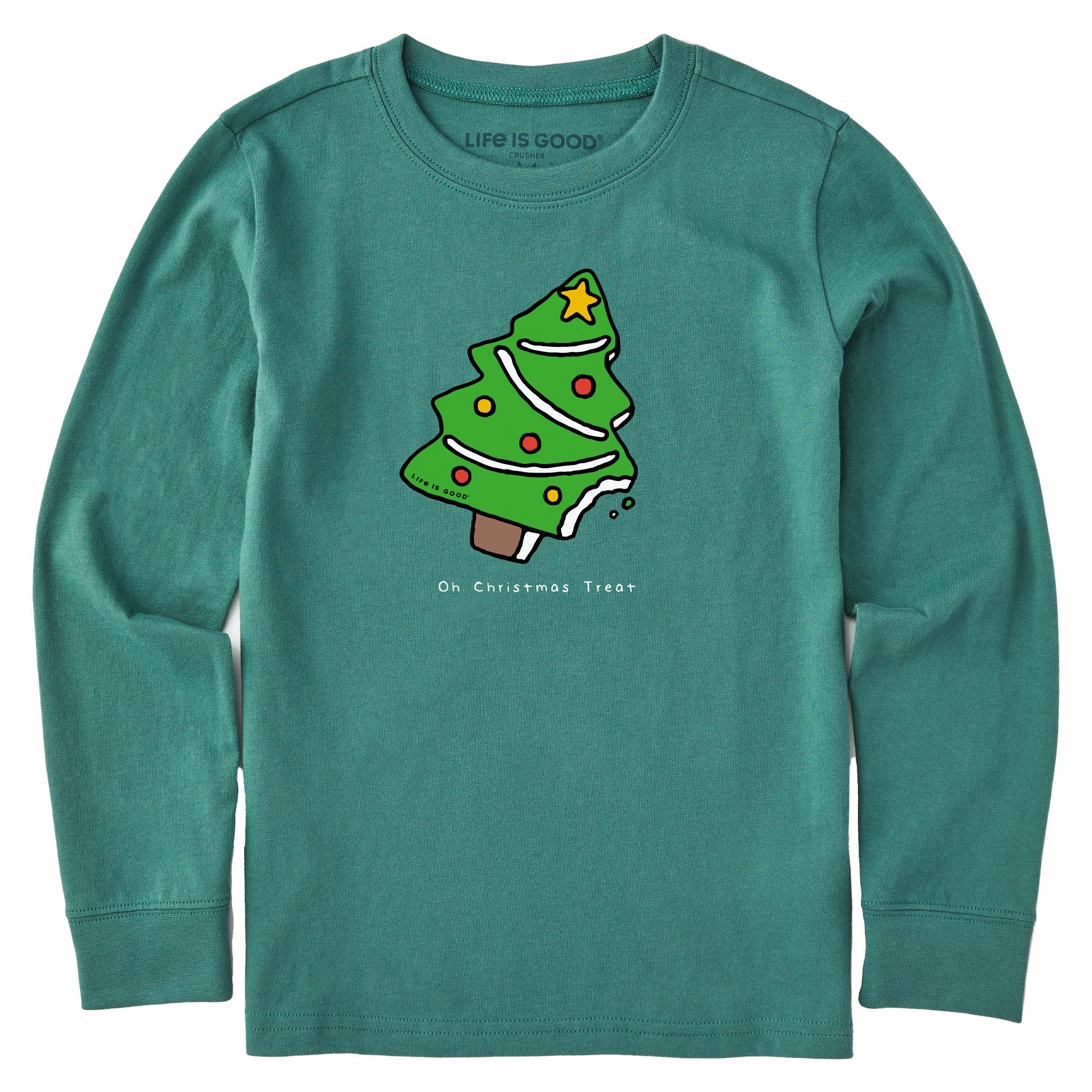 Light and Breathable adults' Kids Oh Christmas Treat Long Sleeve Crusher Tee