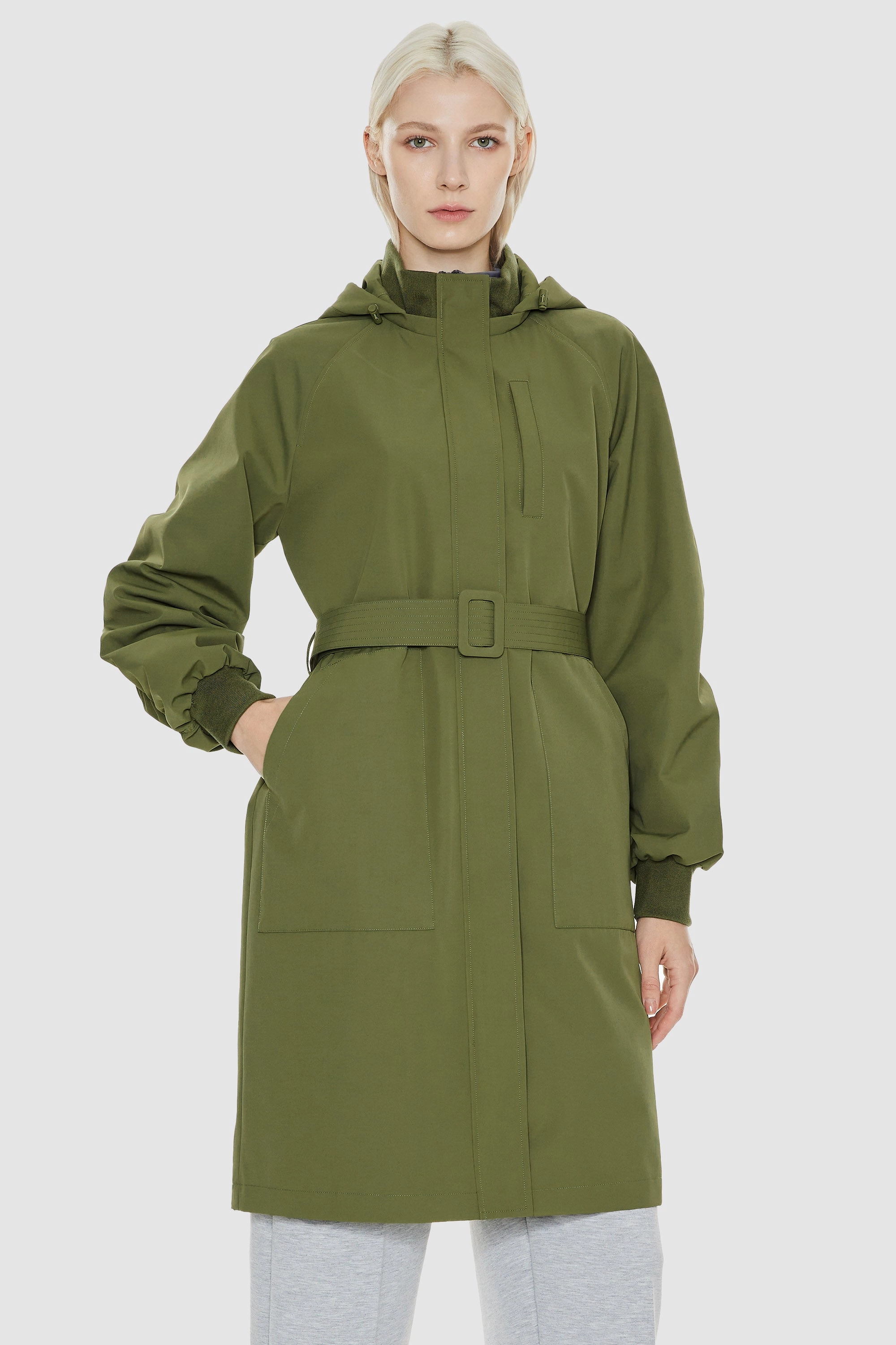 Congratulate Tailored Silhouette Hooded Belted Trench