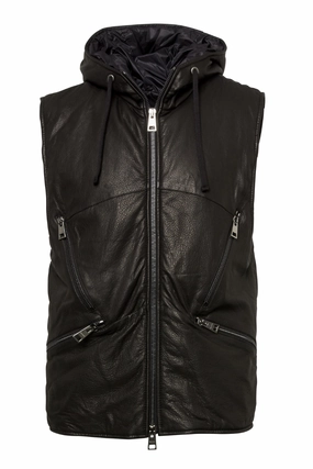 Generosity Midweight Piece Hooded Leather Vest