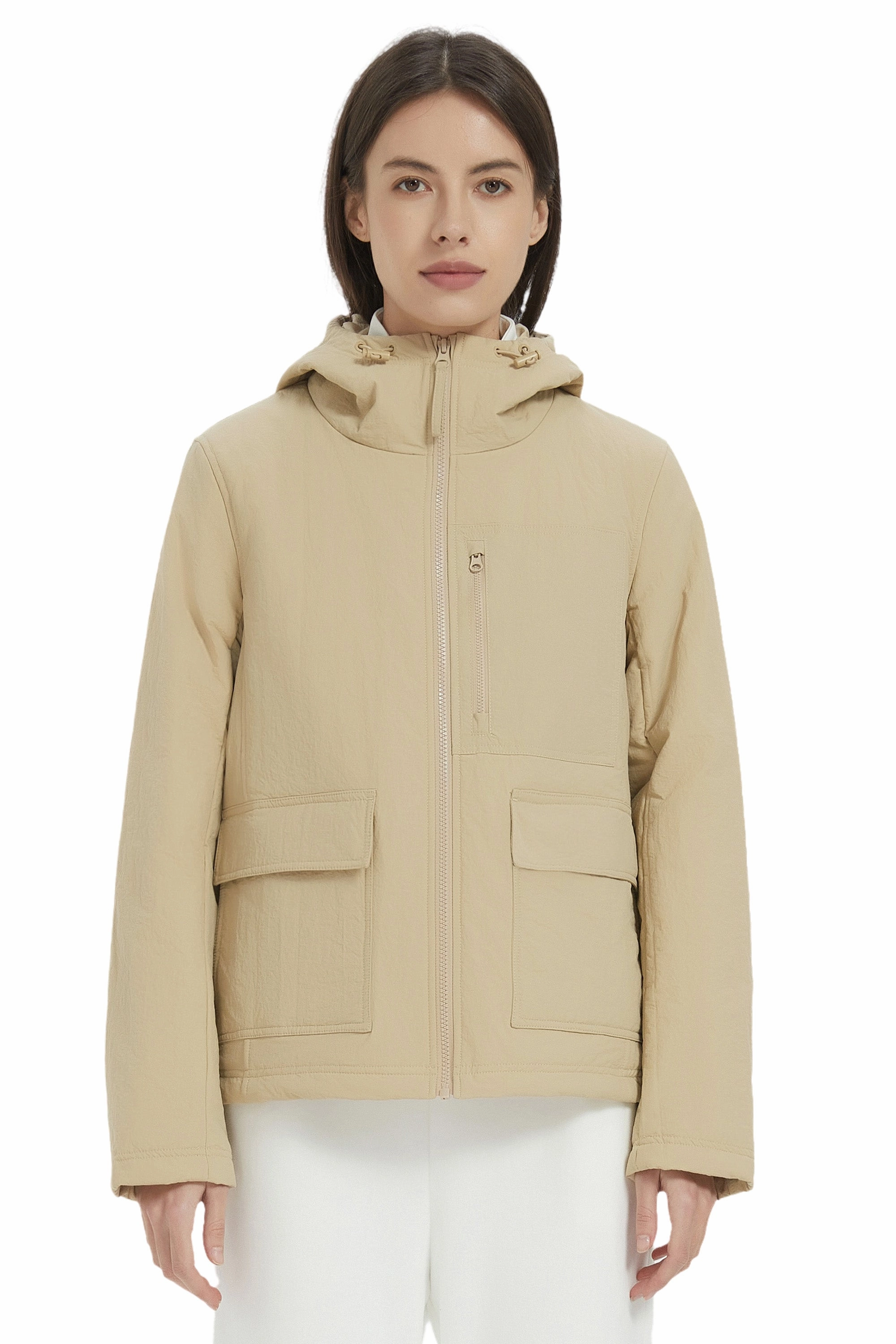 Hooded Lightweight Jacket Zip Up Protective Layering