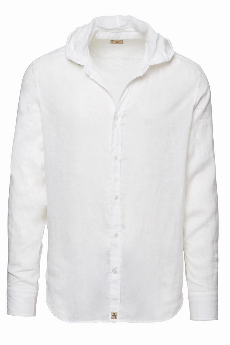 Ribbed Cuffs Cool Outfit Hooded Linen Shirt