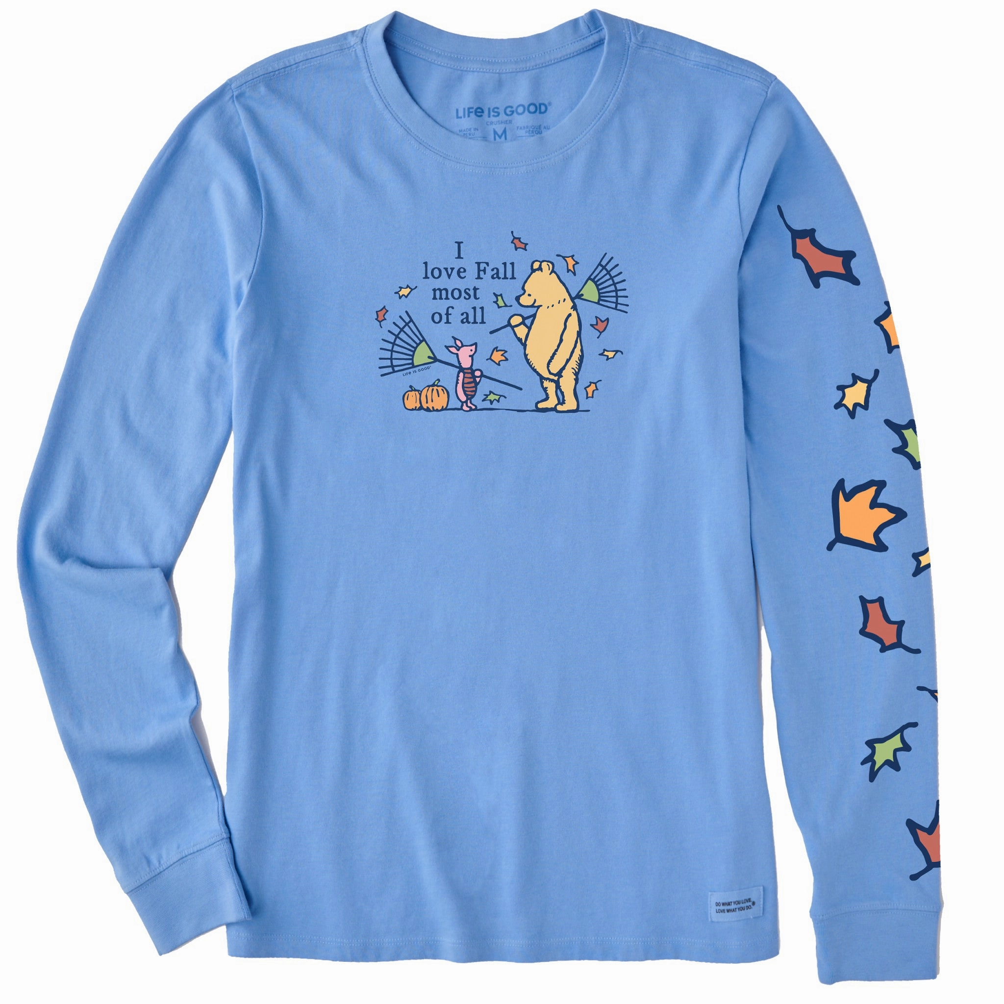 Women's Winnie I love Fall Most of All Long Sleeve Crusher Tee SoftenedNeckline