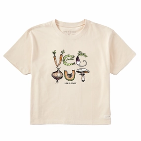 Women's Veg Out Veggies Short Sleeve Crusher Boxy Tee Comfortable All Day Wear