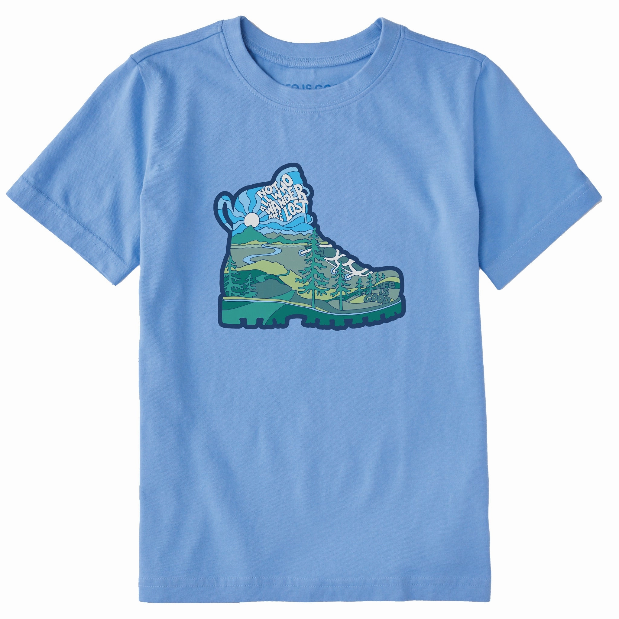 Kids Not All Who Wander Are Lost Boot Short Sleeve Crusher Tee Sport Fit