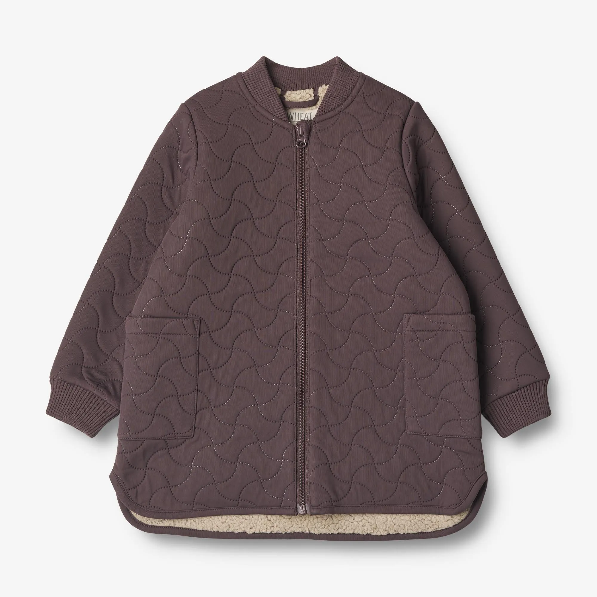 Thermo Jacket Helga - eggplant Layered Neckline Double Stitched Seams