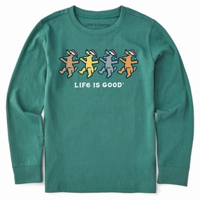 Kids Dancing Santa Rockets Long Sleeve Crusher Tee Moisture wicking Breathable Material