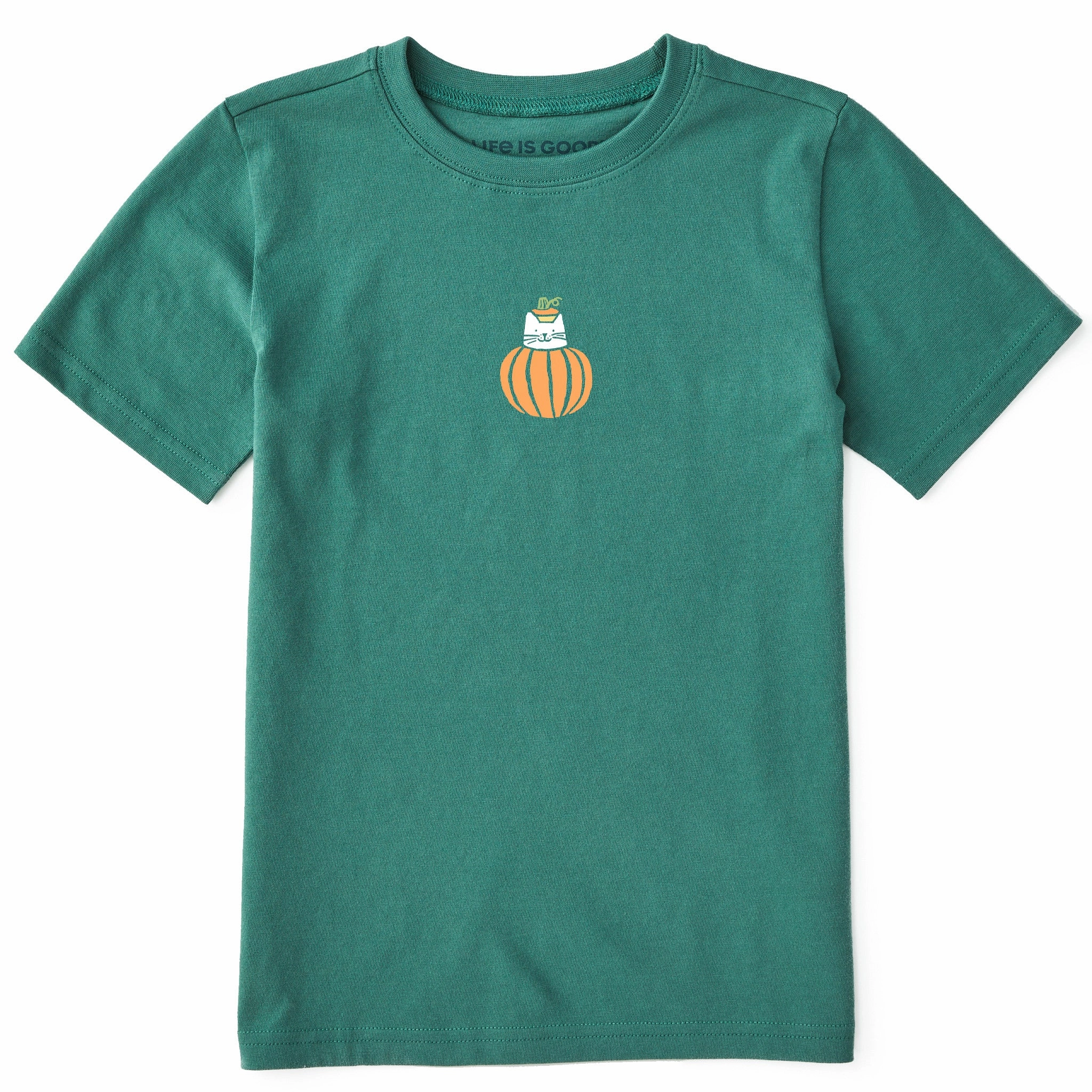 Kids Pumpkin Cat Mini Short Sleeve Crusher Tee Bohemian