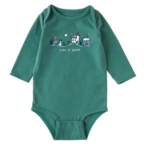 Value for Money Smart Fashion Infant Snowman Village Vista Long Sleeve Crusher Baby Bodysuit