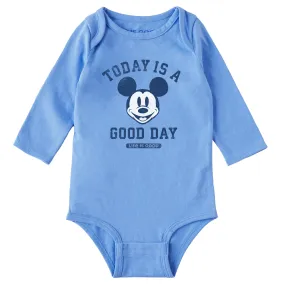 Infant Steamboat Willie Good Day Long Sleeve Crusher Baby Bodysuit Comfort Style Low Impact Processing