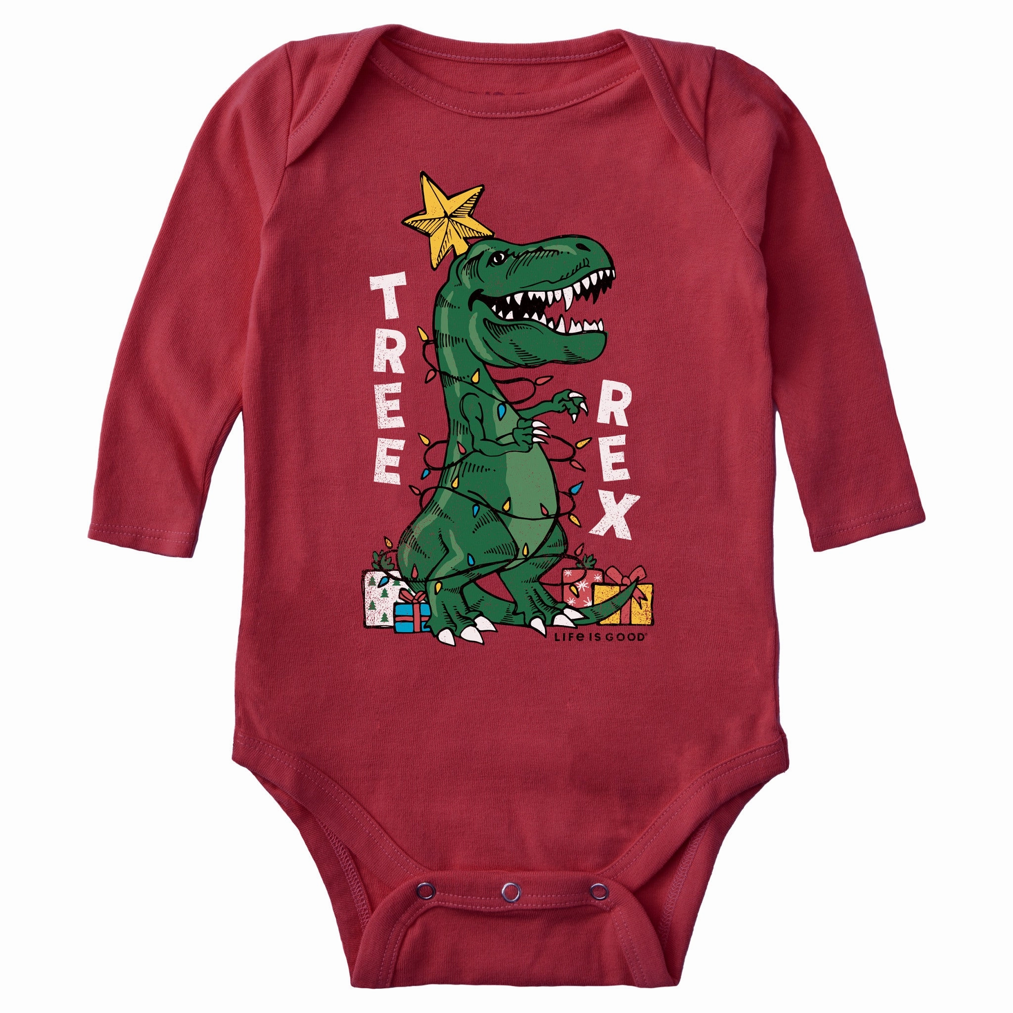 Ethically Sourced Cotton Outdoor Fashion Infant Tree Rex Long Sleeve Crusher Baby Bodysuit