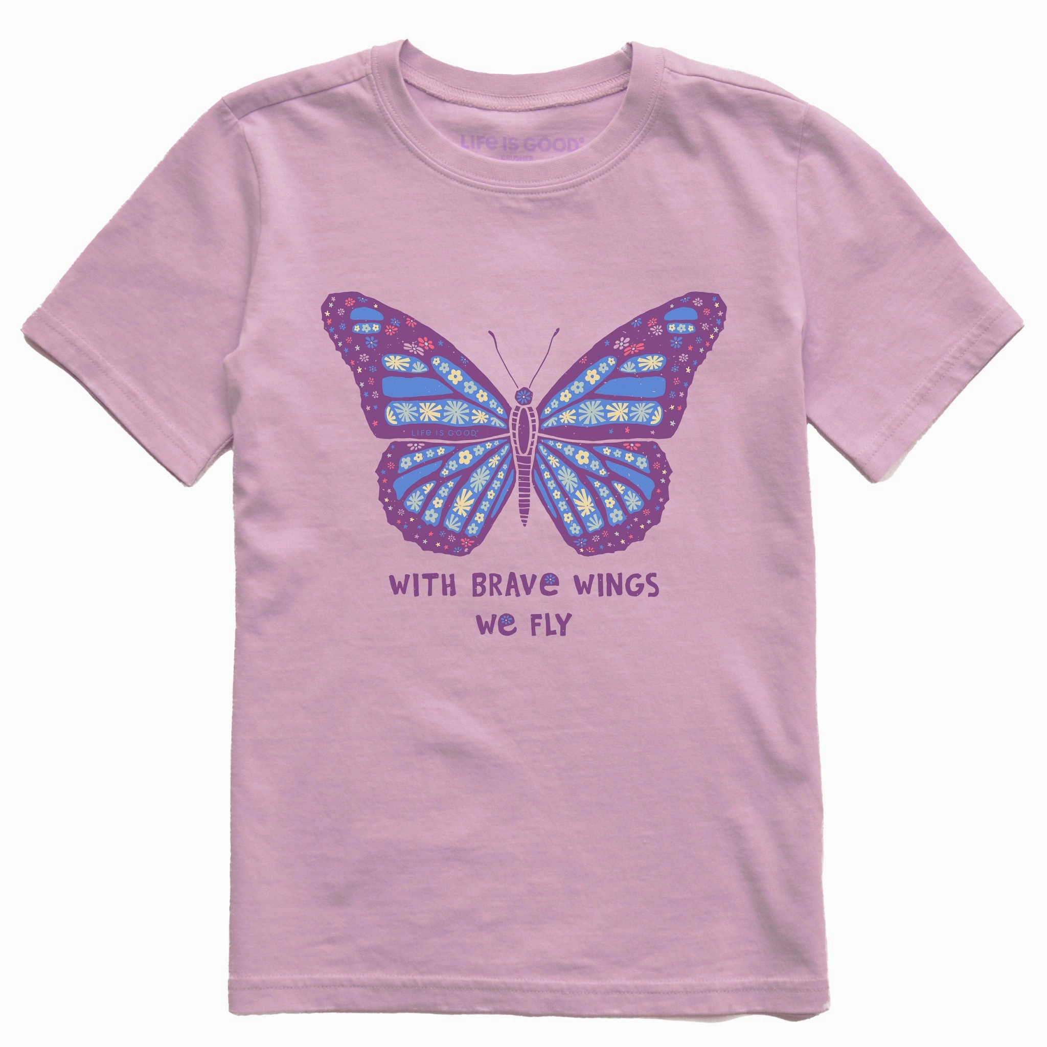 Comfortable fit spring fashion Kids With Brave Wings Butterfly Short Sleeve Crusher Tee
