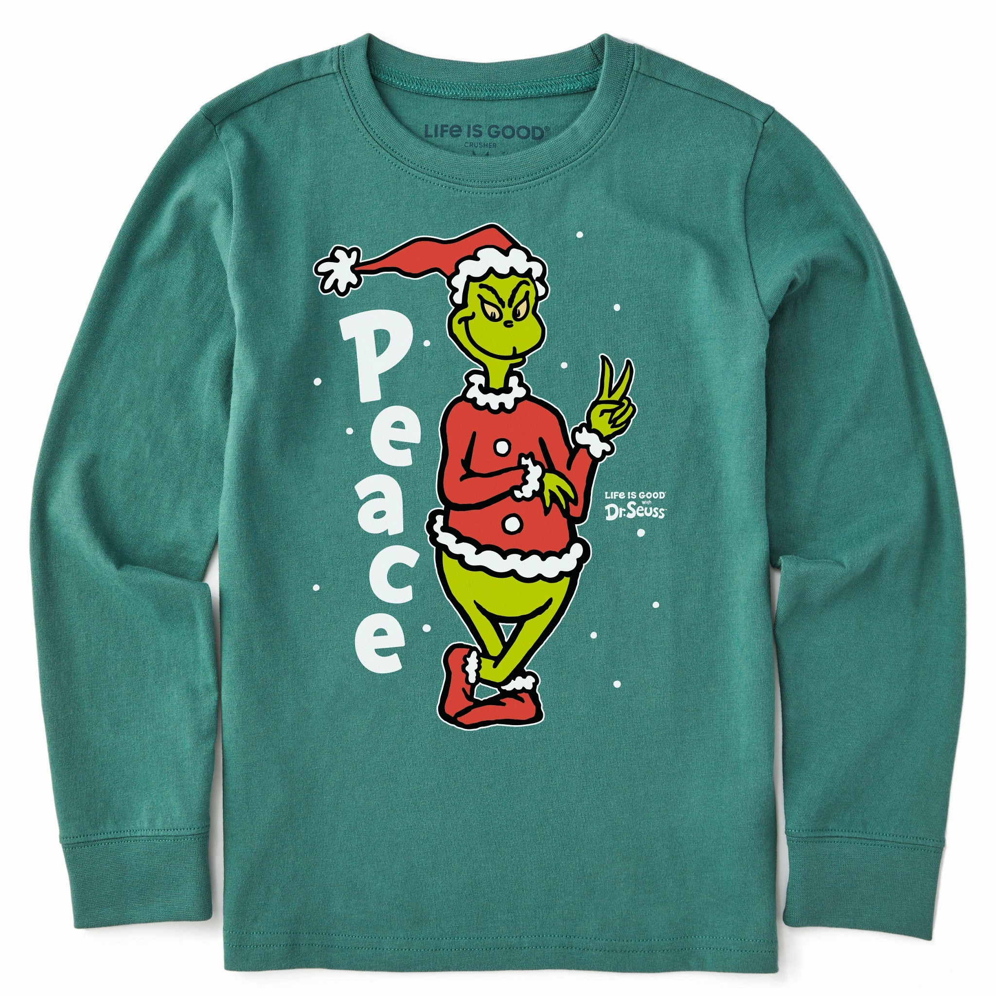 All-Weather Wear Kids Peace Grinch Long Sleeve Crusher Tee