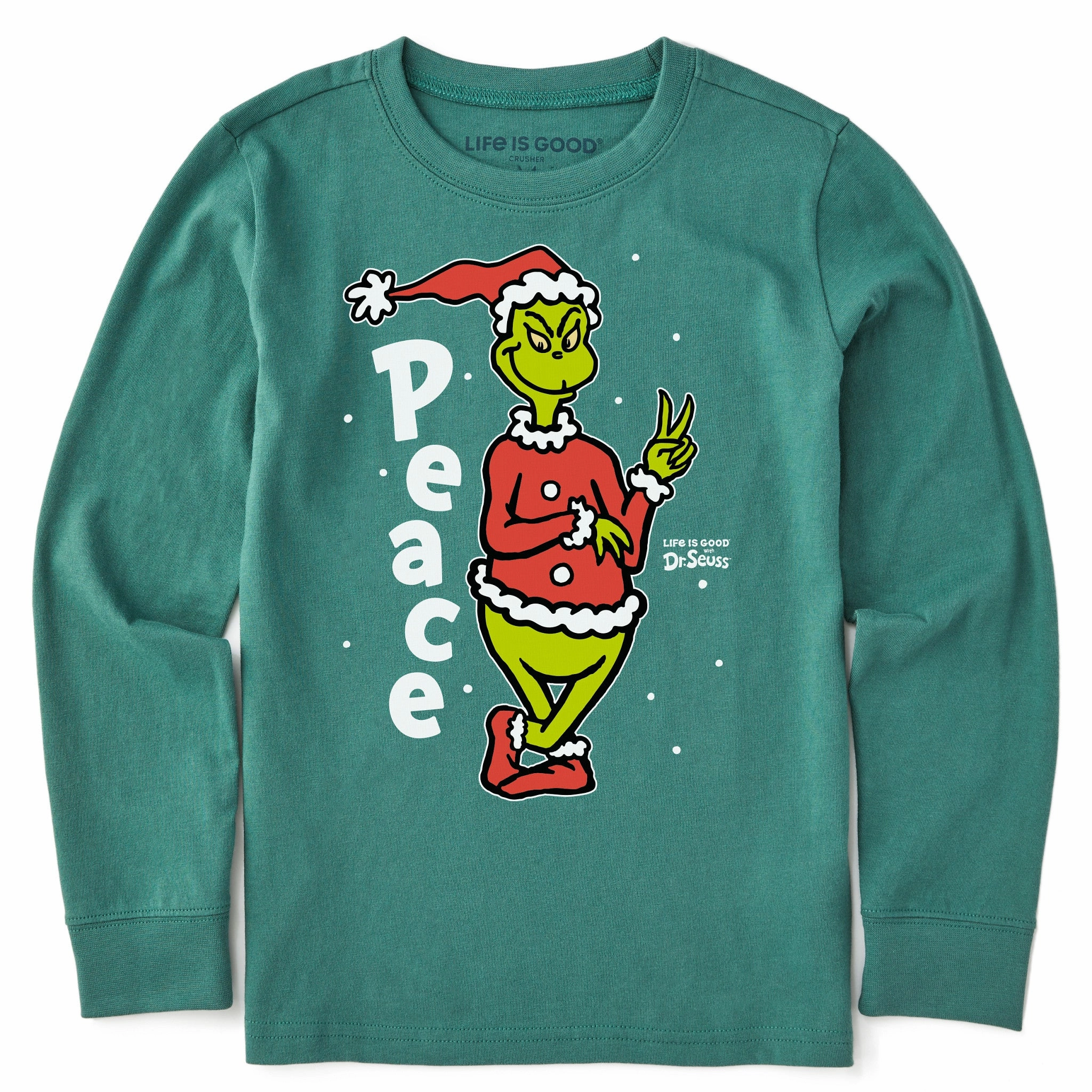 Sports Apparel Kids Peace Grinch Long Sleeve Crusher Tee