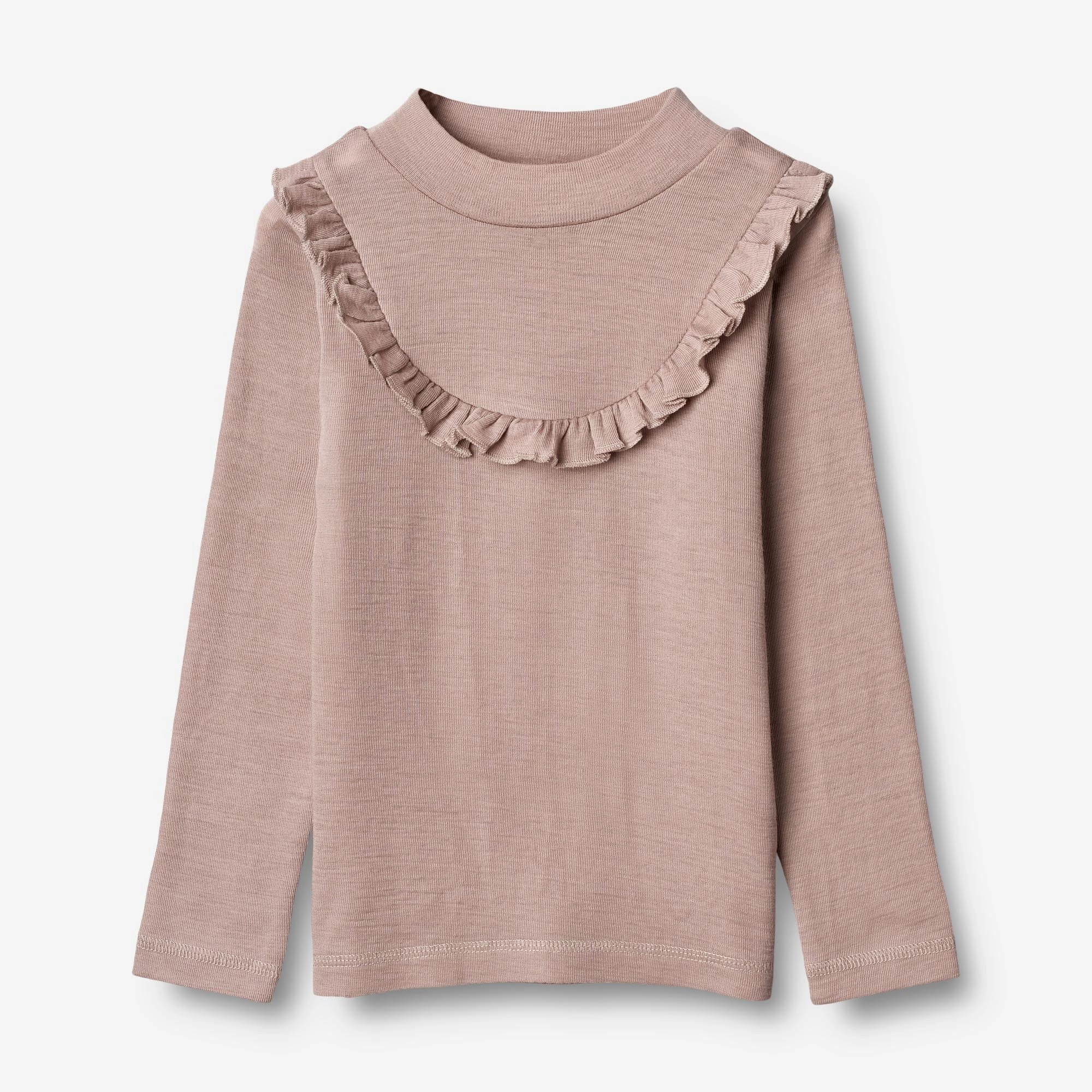 Mood Booster Urban Layer T-shirt Wool Ruffle LS - dark powder