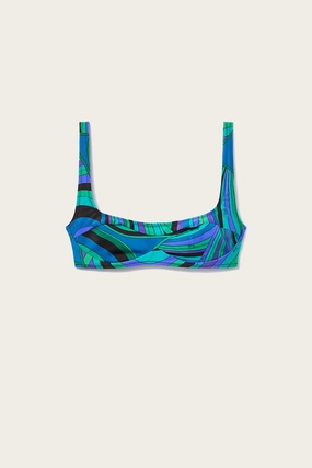 Performance Fabric Outdoor Swimming Iride Print Bikini Bra