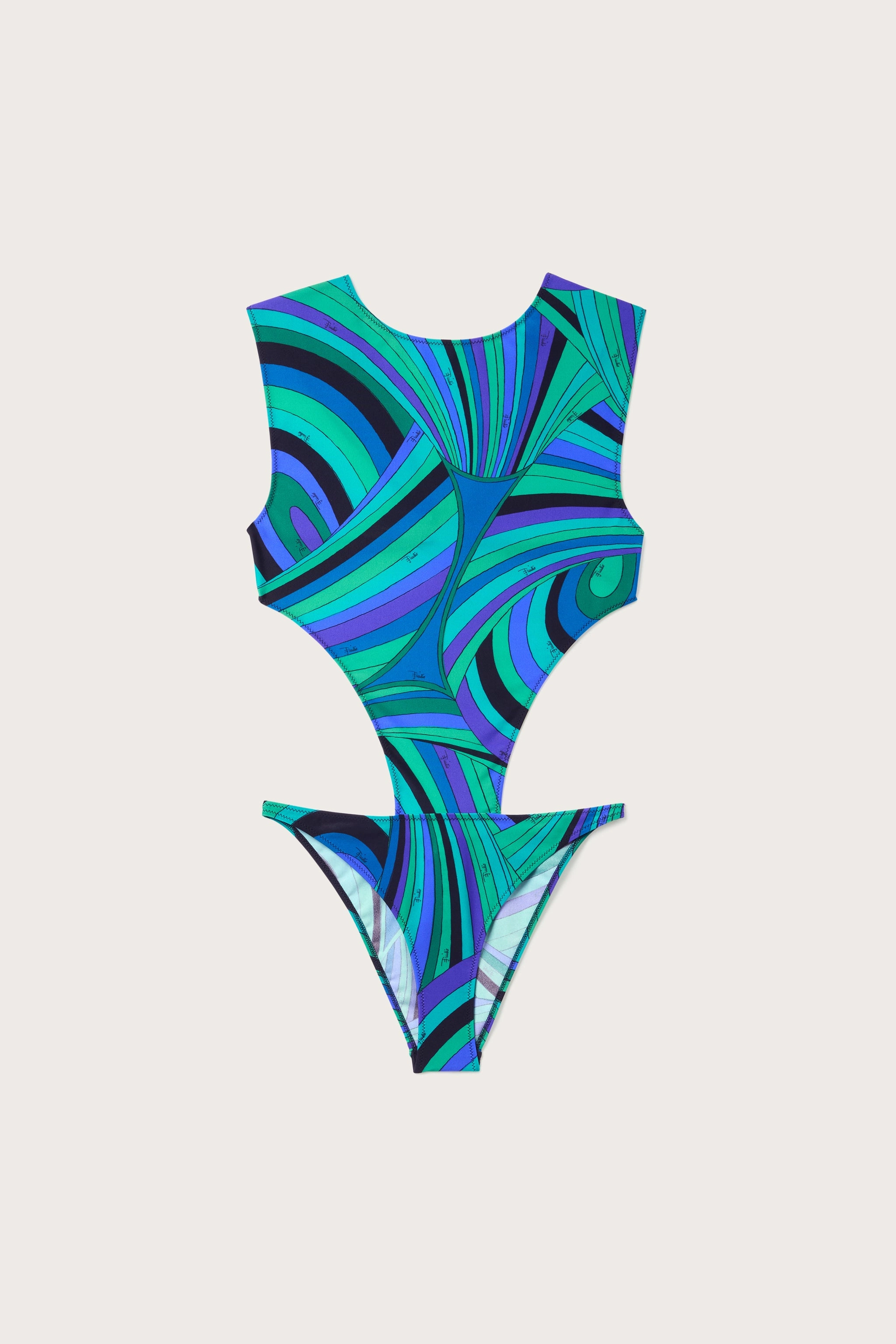 Full Coverage Design Iride Print Neckline Swimsuit