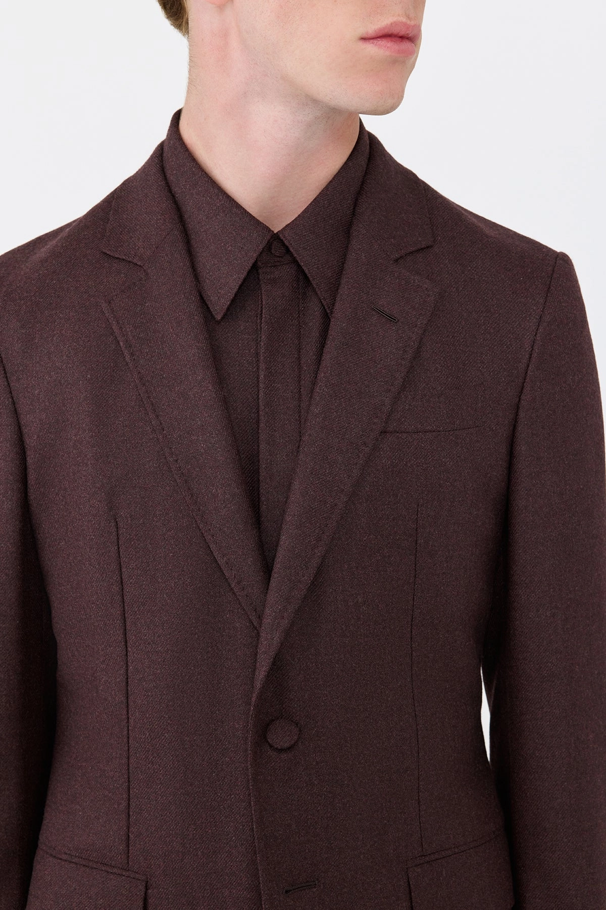 painters Versatile Layering Piece Irving Jacket in Burnt Sienna Wool Cashmere Flannel