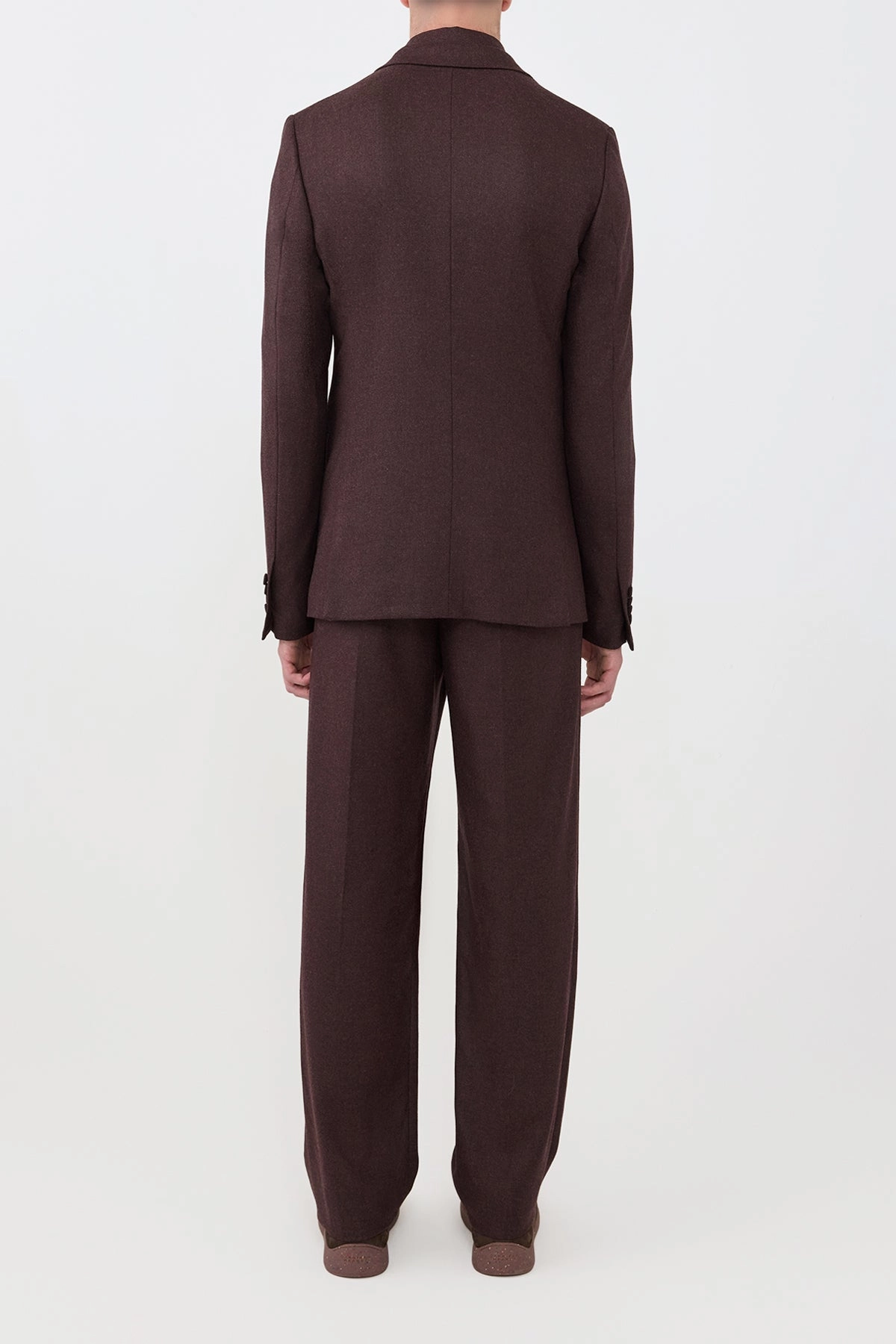 Irving Jacket in Burnt Sienna Wool Cashmere Flannel Wind Barrier