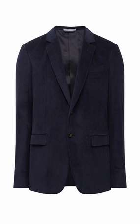 Irving Jacket in Dark Navy Sea Island Cotton Corduroy Insulation Power