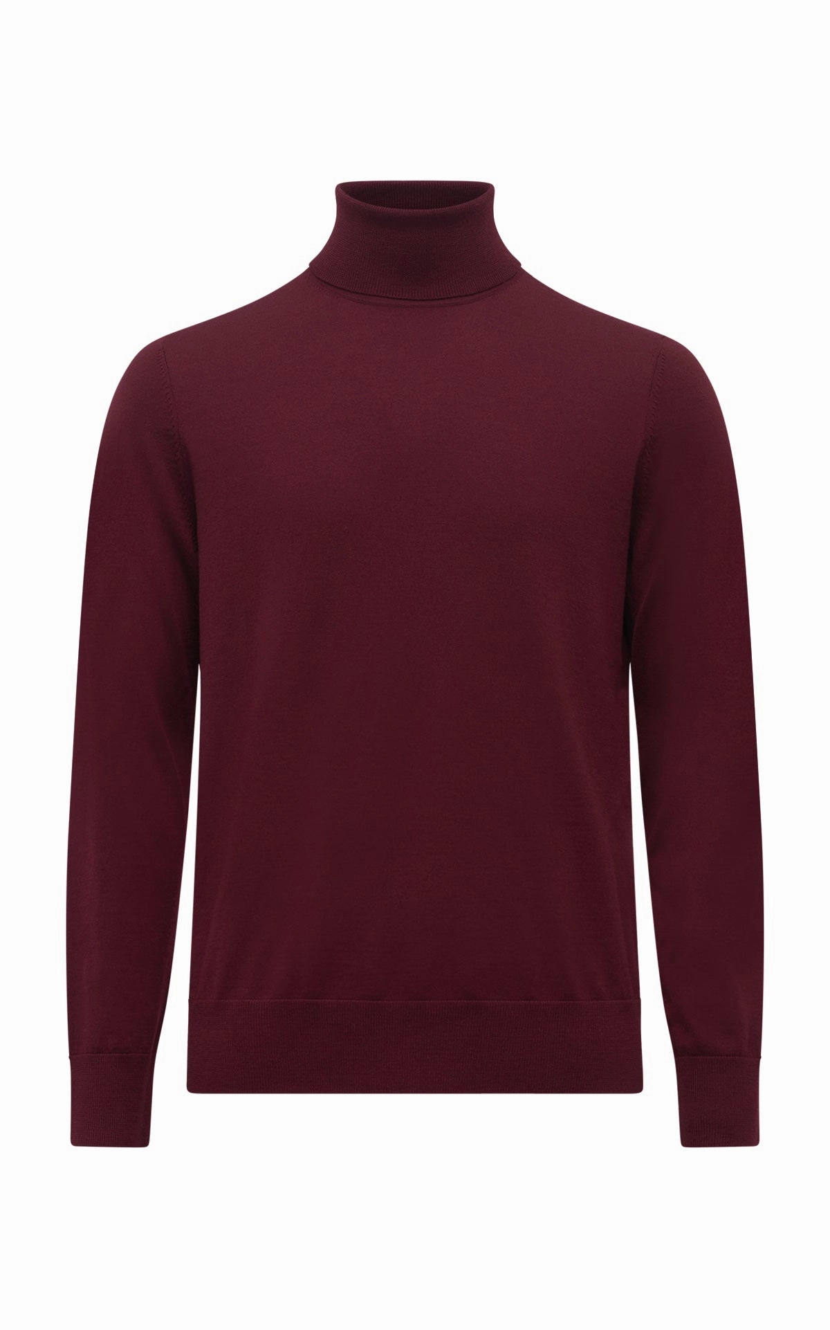 Office Trend Breathable Liner Integration Jermaine Knit Turtleneck in Bordeaux Merino Wool