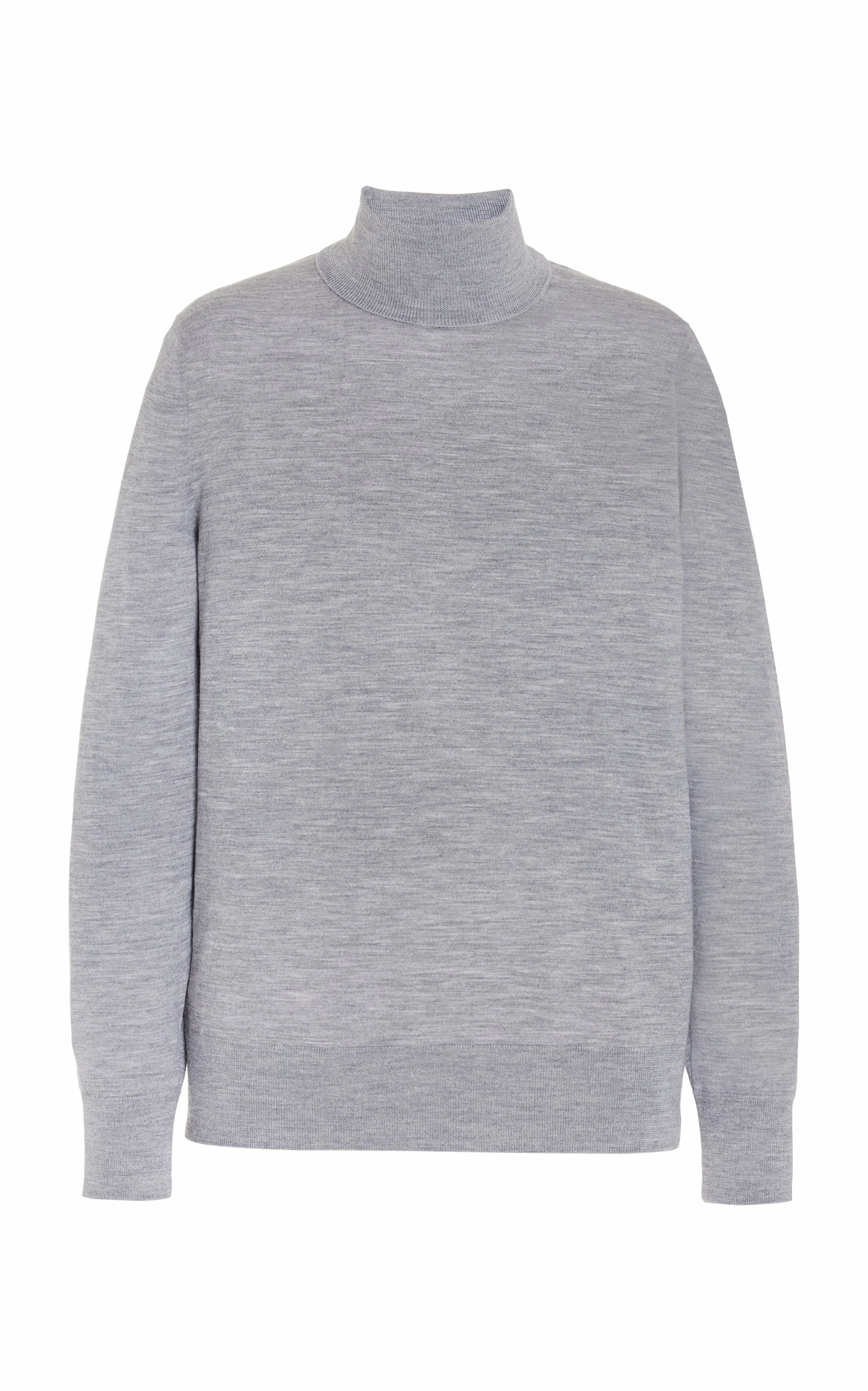 Jermaine Knit Turtleneck in Heather Grey Merino Wool Sustainable Dye Process