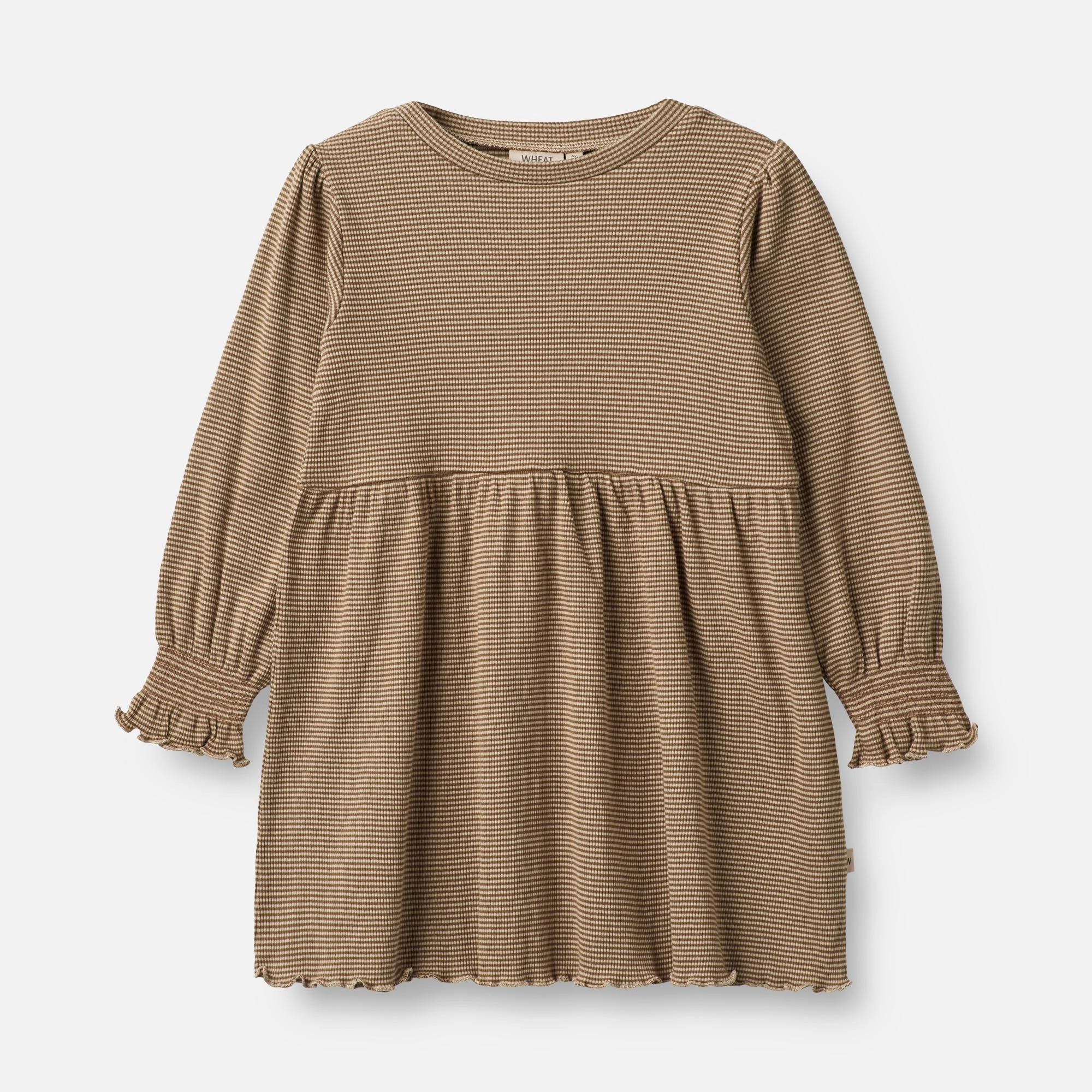 Work Vibe Smooth Line Jersey Dress Eliane - beige rib stripe