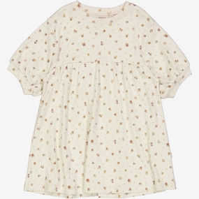 velvet feel Shiny Zip Jersey Dress Ella - chalk flowers