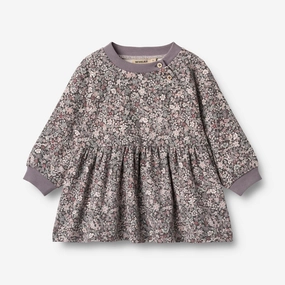 Jersey Dress L/S Dorthea - purple stone flowers Soft Finish Easy Comfort Look
