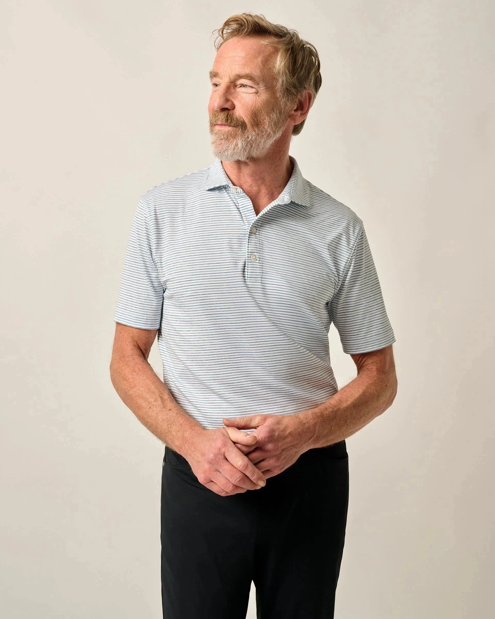 Outdoor Ready Ventilated Side Gussets Johnnie-O Performance Jersey Polo - Vik Stripe