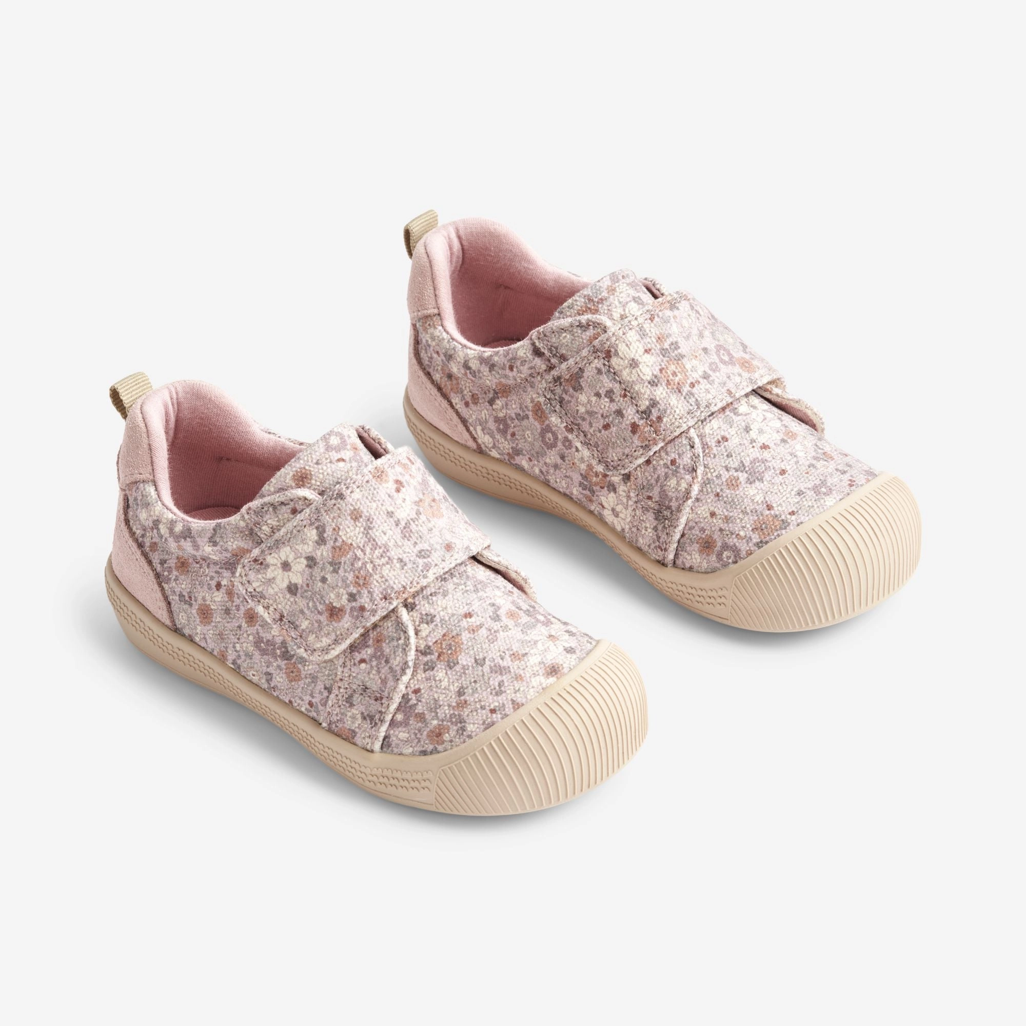 Kei Canvas Velcro | Baby - soft lilac flowers Sleek Sole Durable Shoe Construction