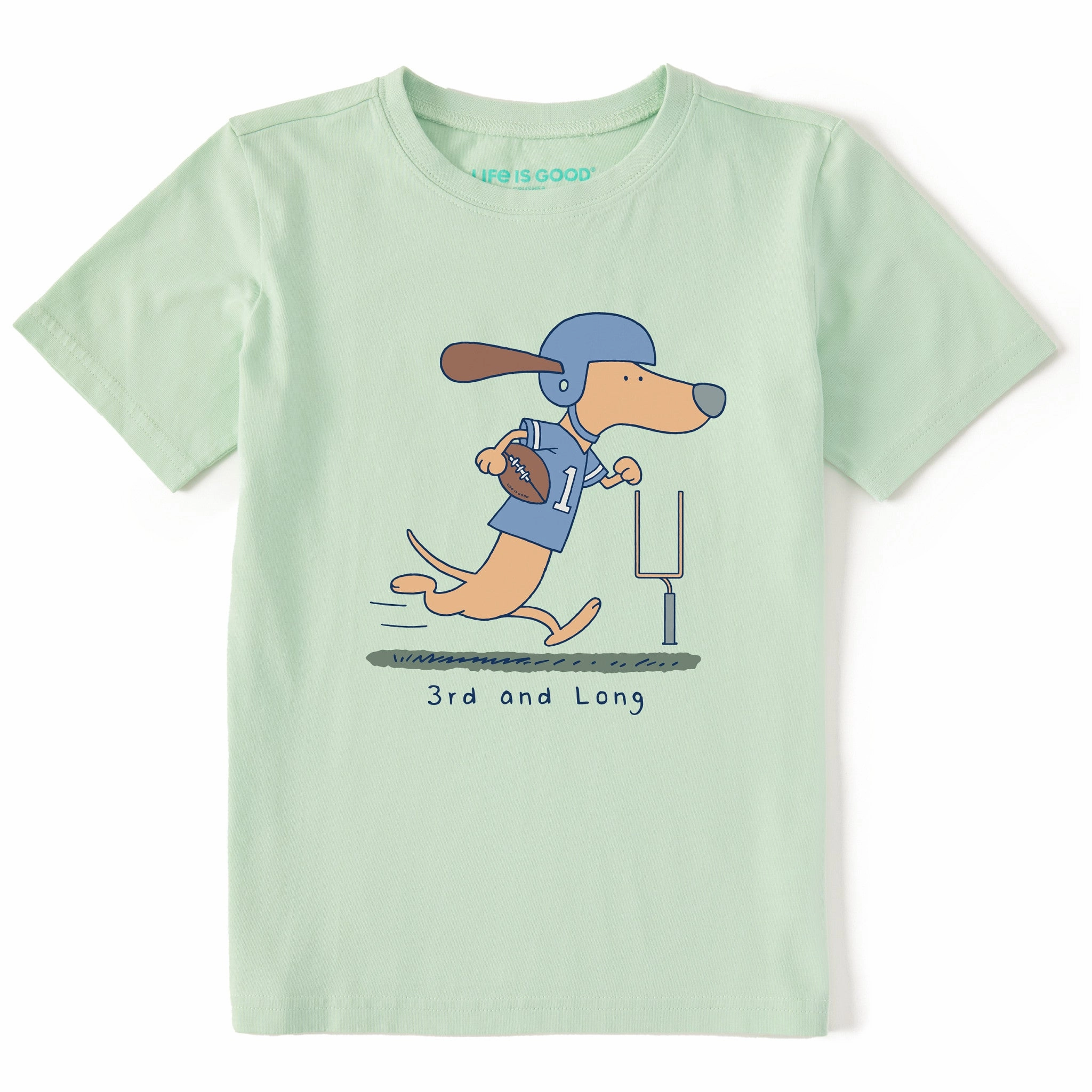 Anti Pilling Finish Kids 3rd and Long Dachshund Short Sleeve Crusher Tee