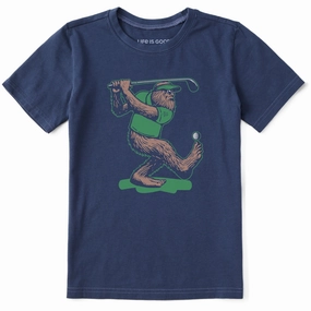 Kids Bigfoot Golfing Short Sleeve Crusher Tee Summer Ready Effortless Daywear