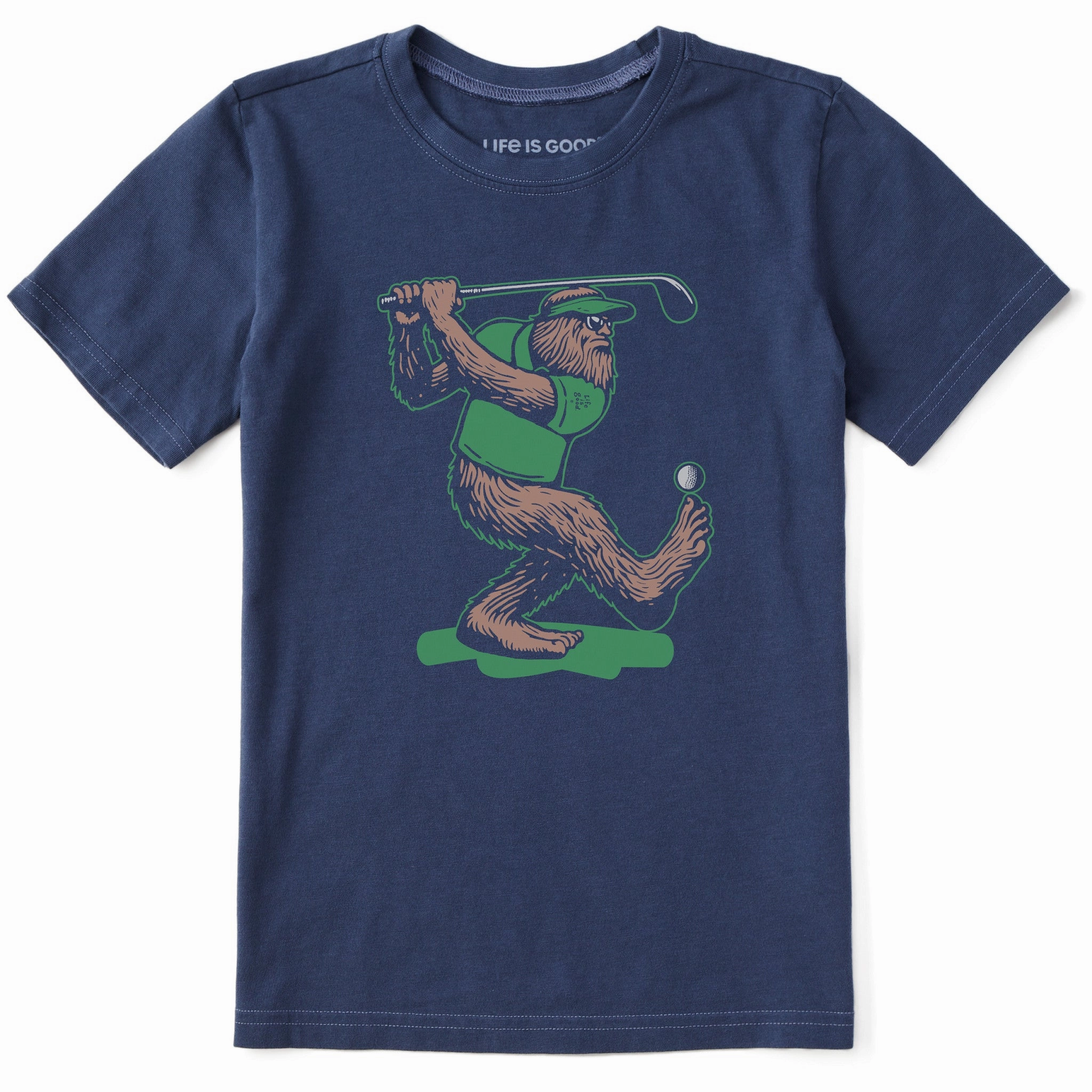 Kids Bigfoot Golfing Short Sleeve Crusher Tee Summer Ready Effortless Daywear