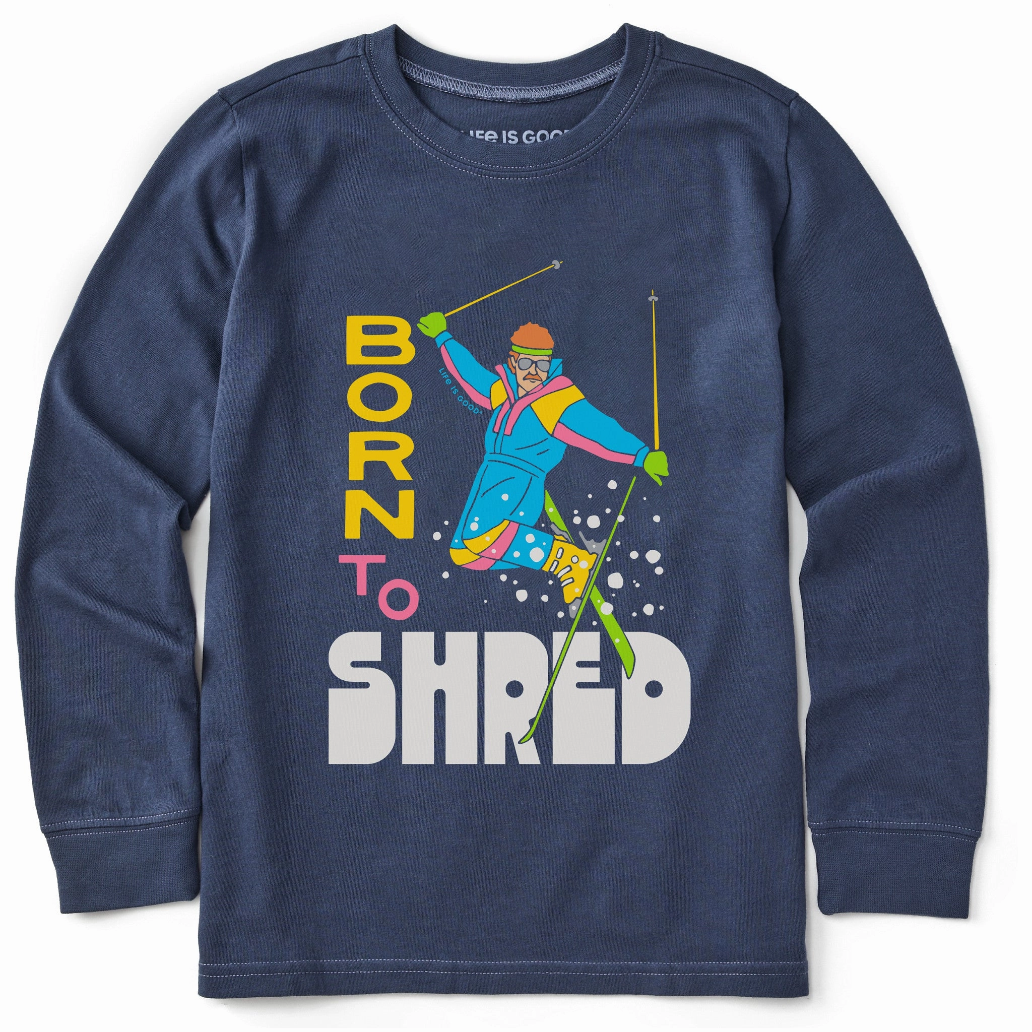 Trendy Look Kids Born to Shred Long Sleeve Crusher Tee