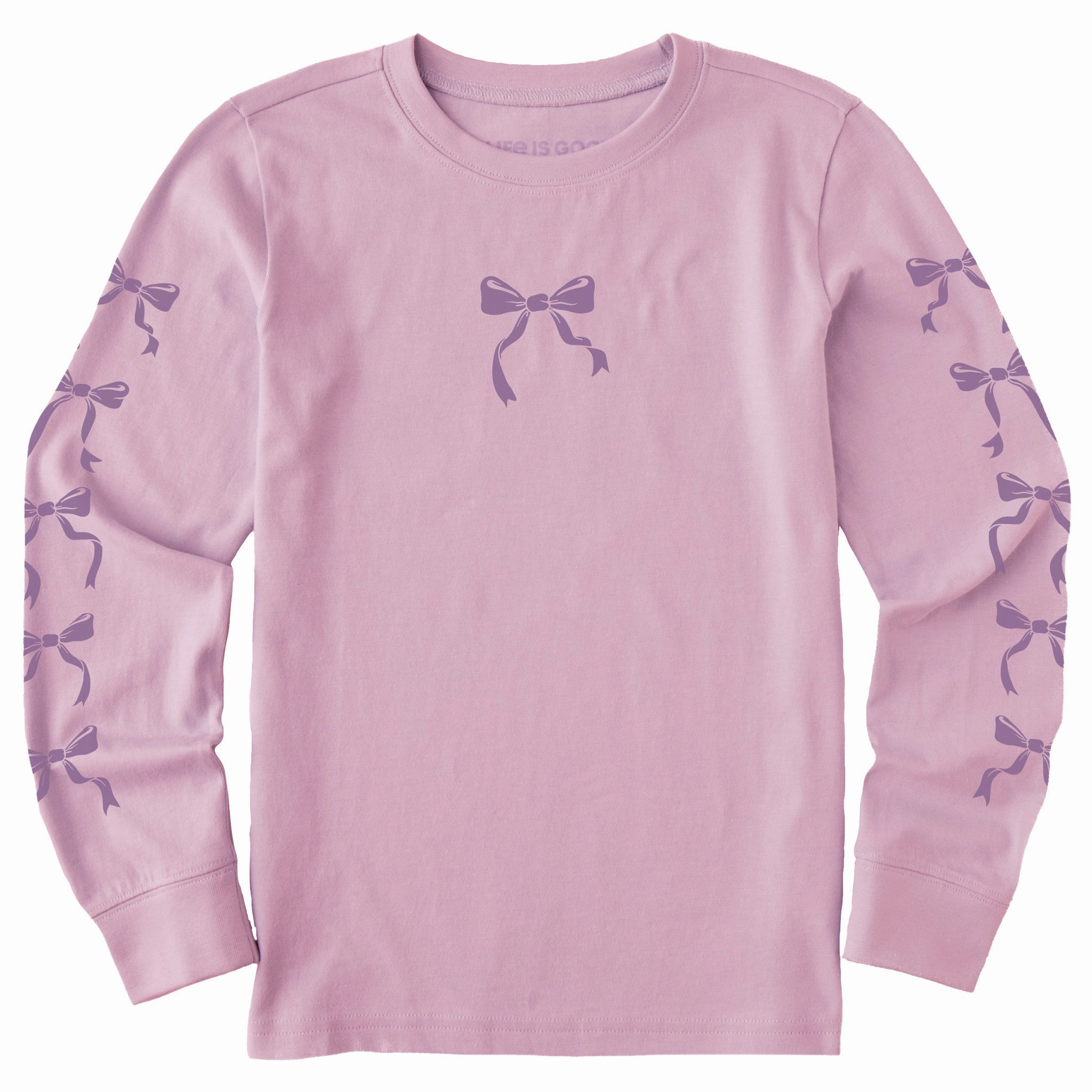 Kids Bows Long Sleeve Crusher Tee Casual Statement
