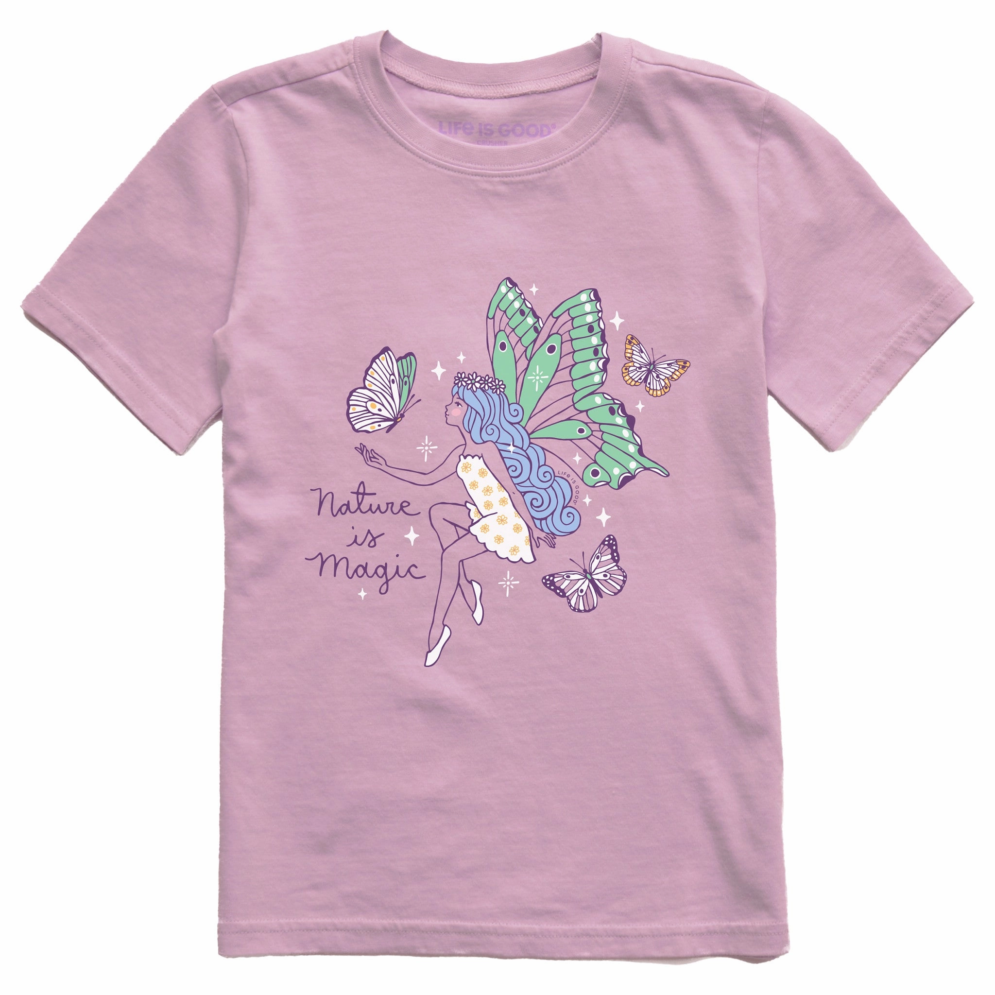 Sporty Layer Picnic Kids Butterfly Fairy Nature is Magic Short Sleeve Crusher Tee