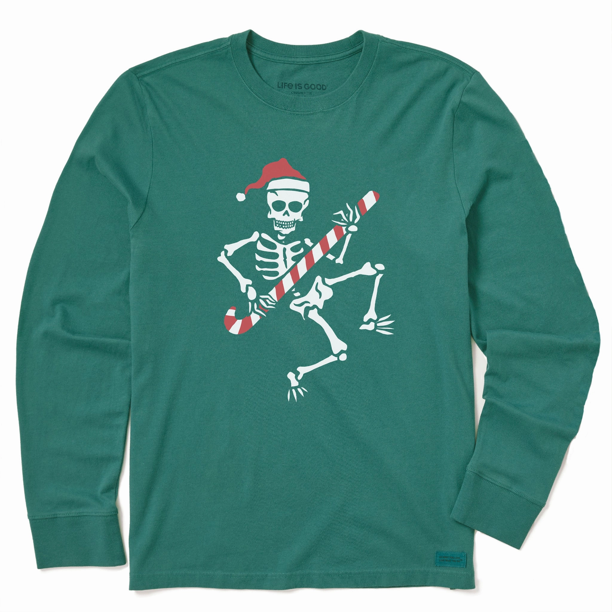 Kids Candy Cane Skeleton Long Sleeve Crusher Tee NeutralTonesCollection