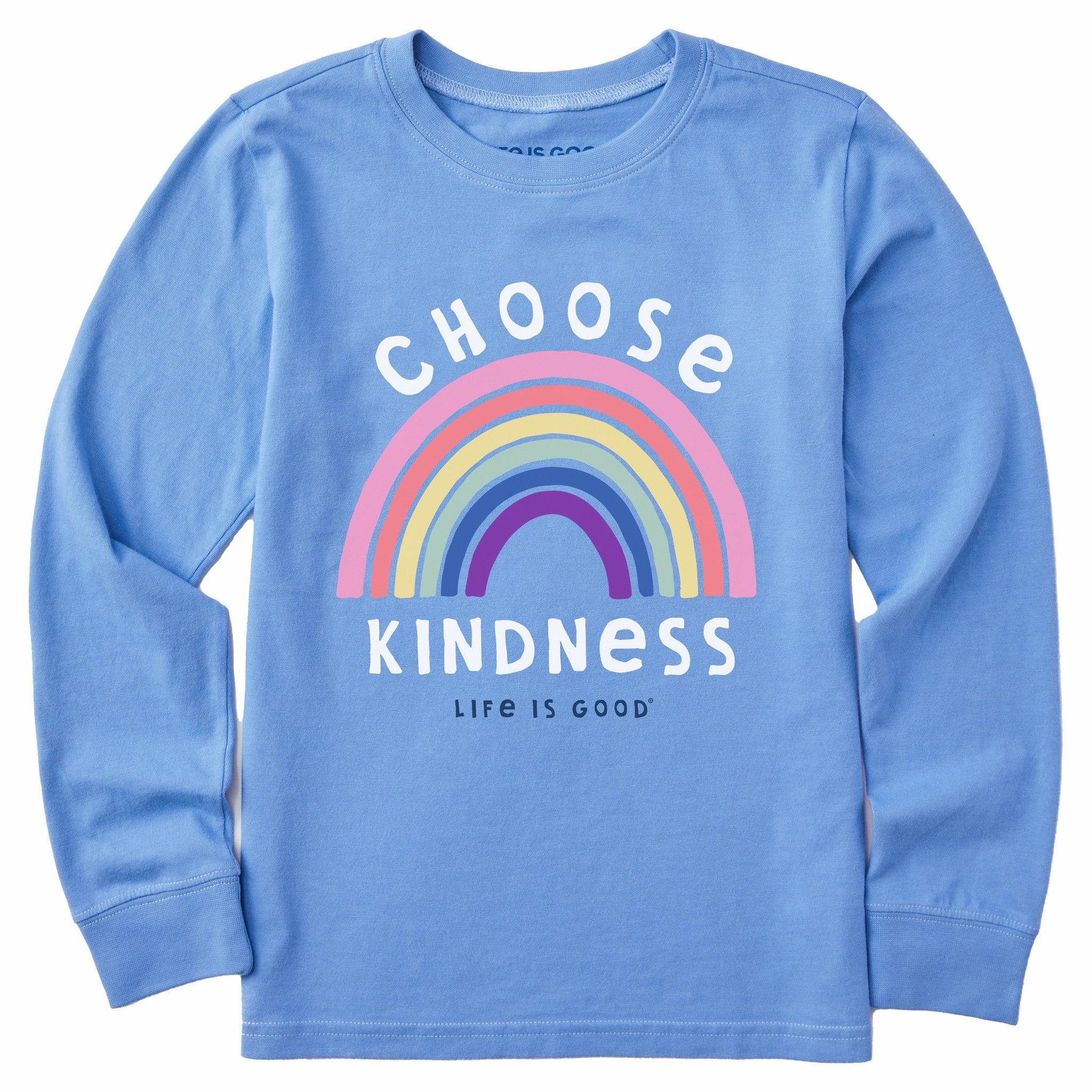 Kids Choose Kindness Long Sleeve Crusher Tee Minimalist Layer Autumn coziness
