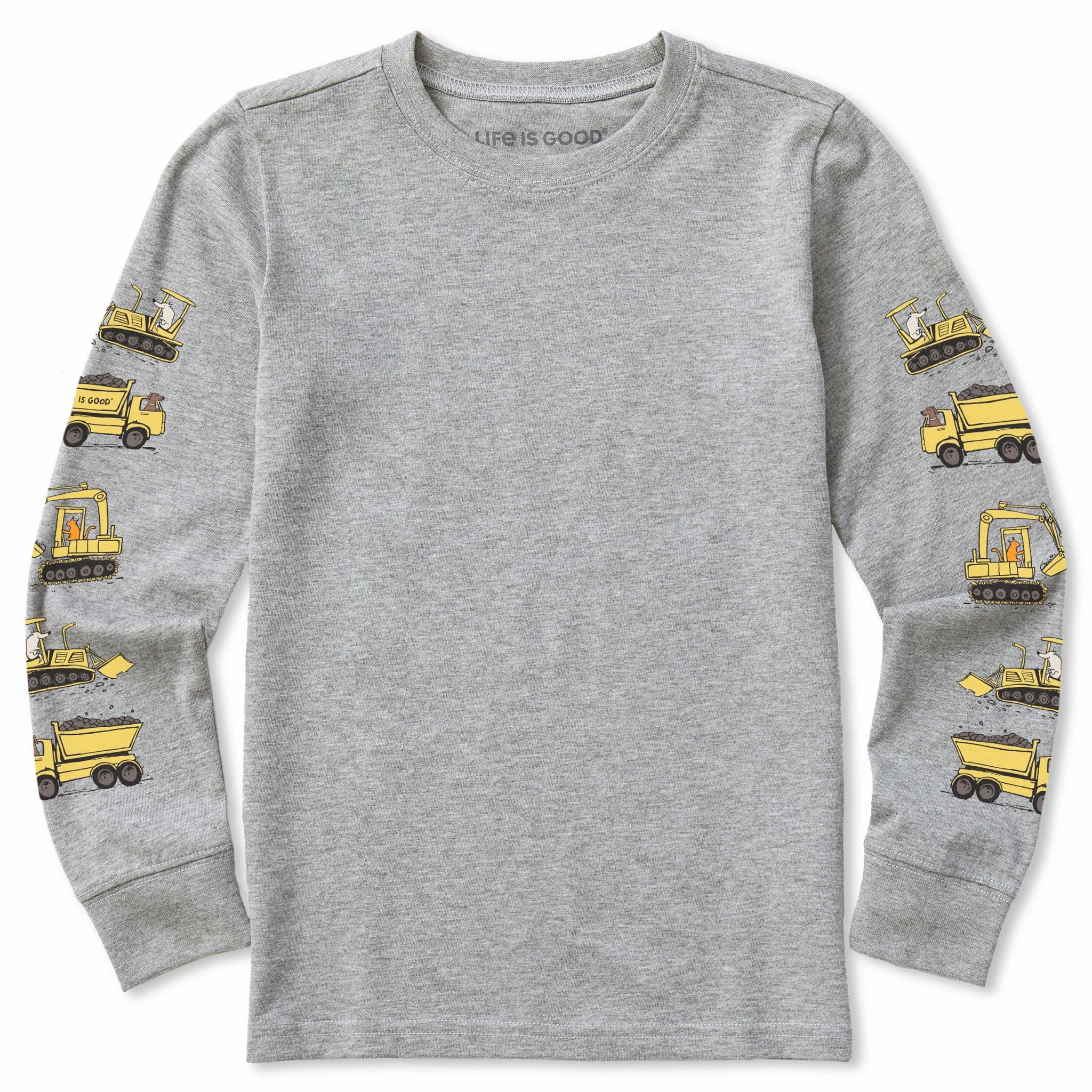 Seasonal Trend Thermoregulating Fabric Kids Construction Crew Pals Long Sleeve Crusher Tee