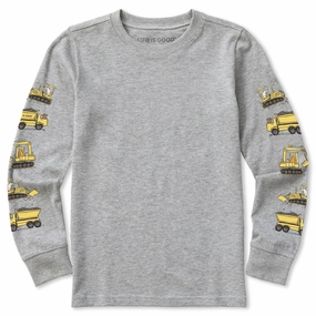 Seasonal Trend Thermoregulating Fabric Kids Construction Crew Pals Long Sleeve Crusher Tee