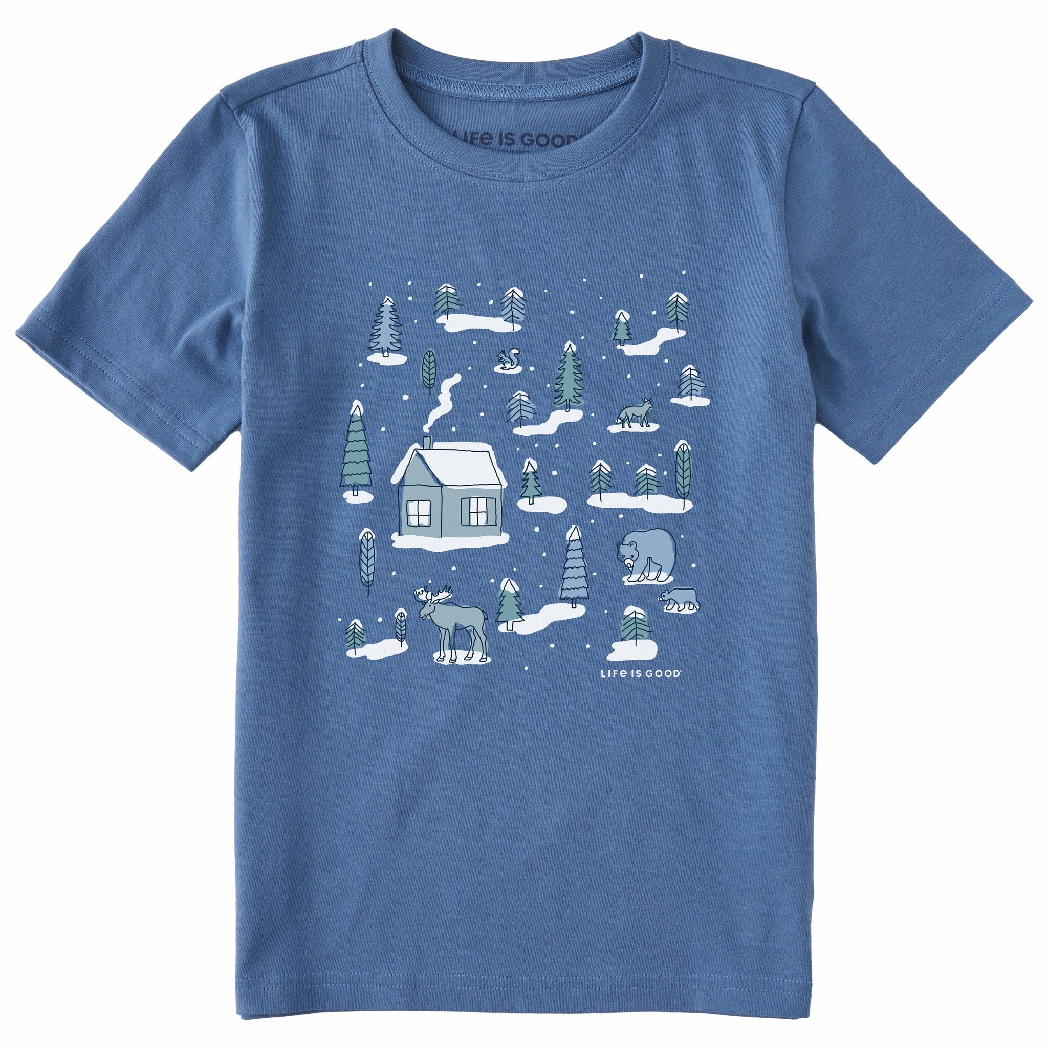 UV resistant Kids Cottage in the Woods Short Sleeve Crusher Tee