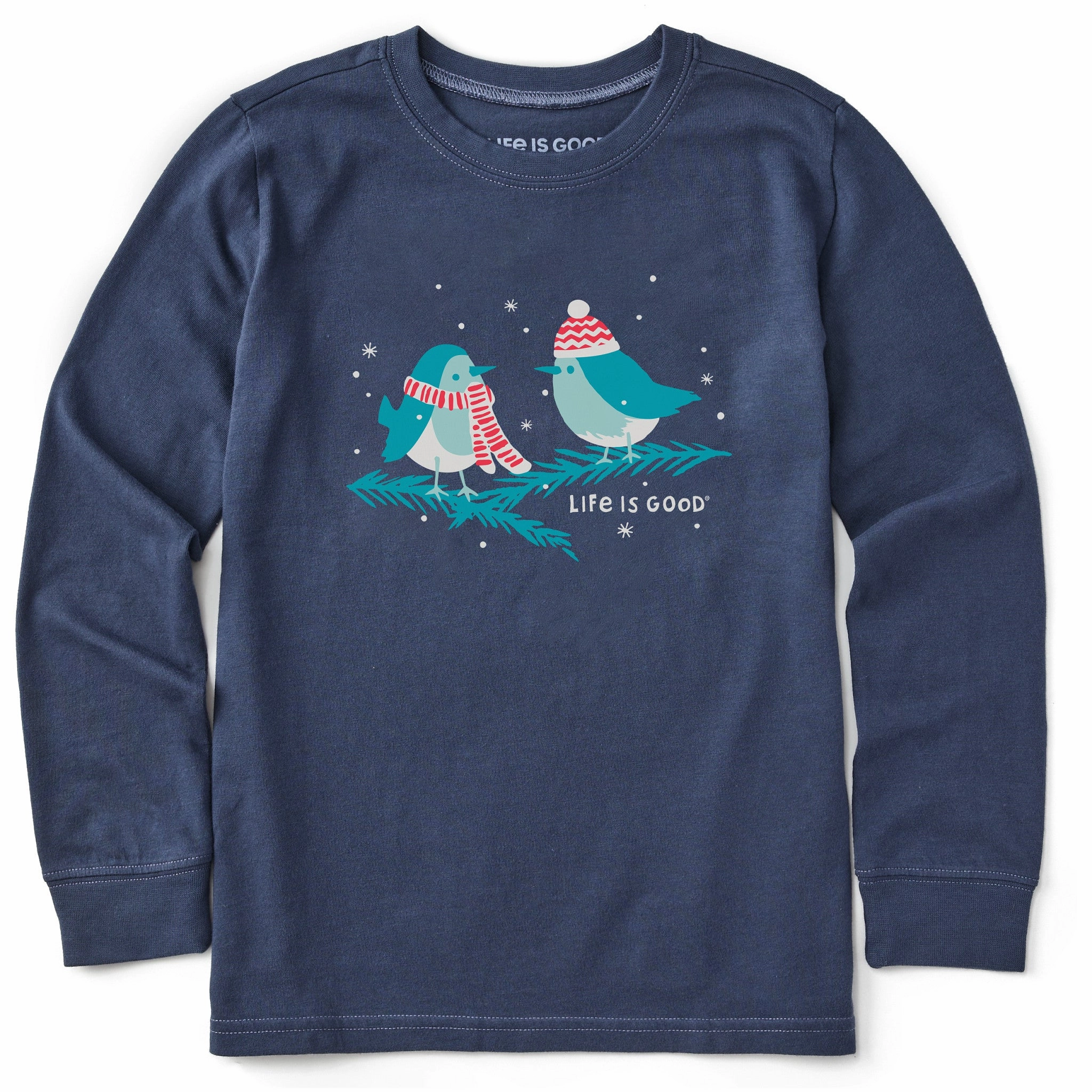 Luxury clothing Elderly Comfort Kids Cozy Birds Long Sleeve Crusher Tee