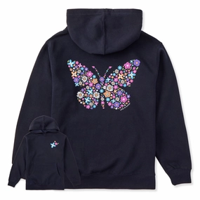 Long sleeved warmth Kids Floral Butterfly Every Wear Hoodie Sweatshirt