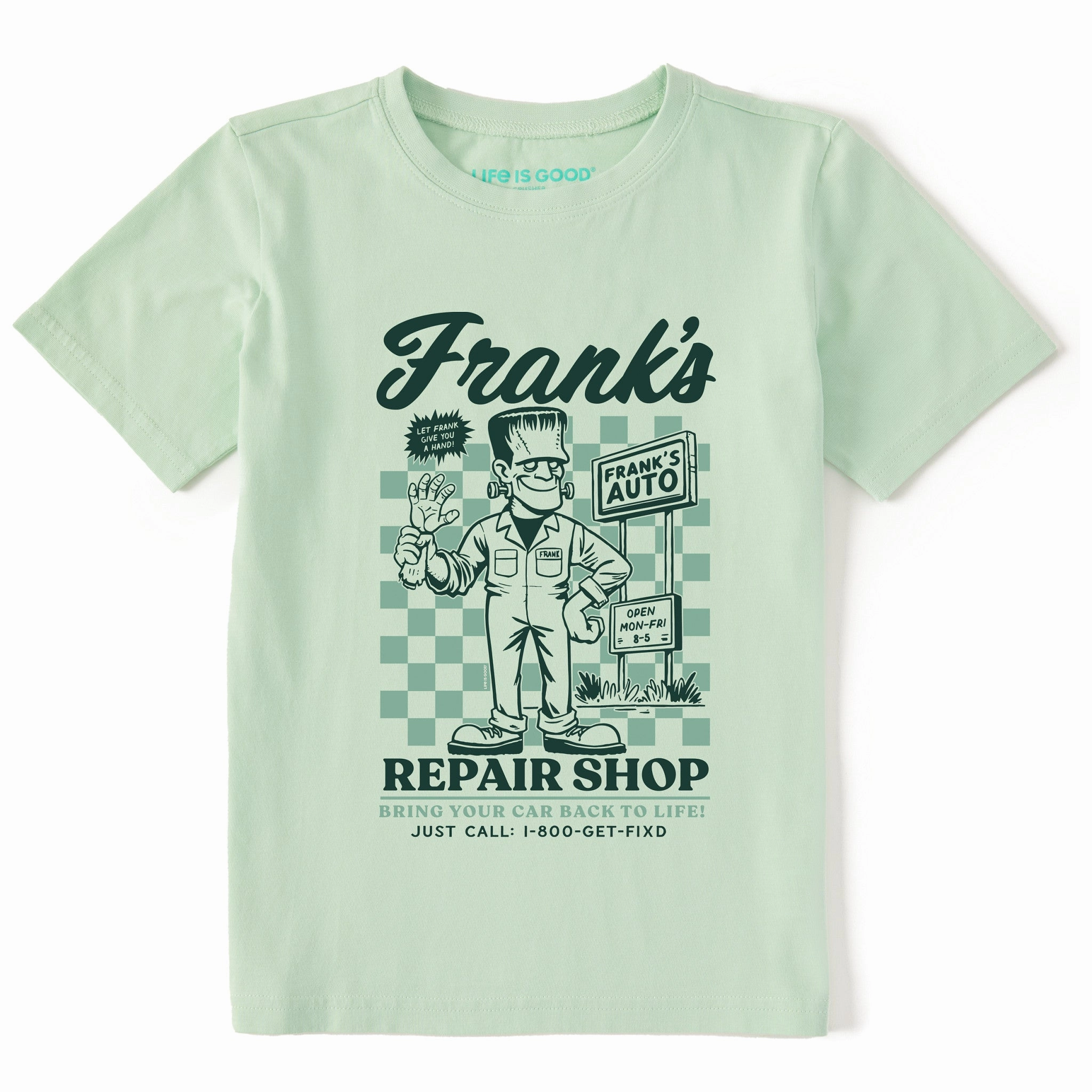 Yoga class Kids Frank's Repair Shop Short Sleeve Crusher Tee