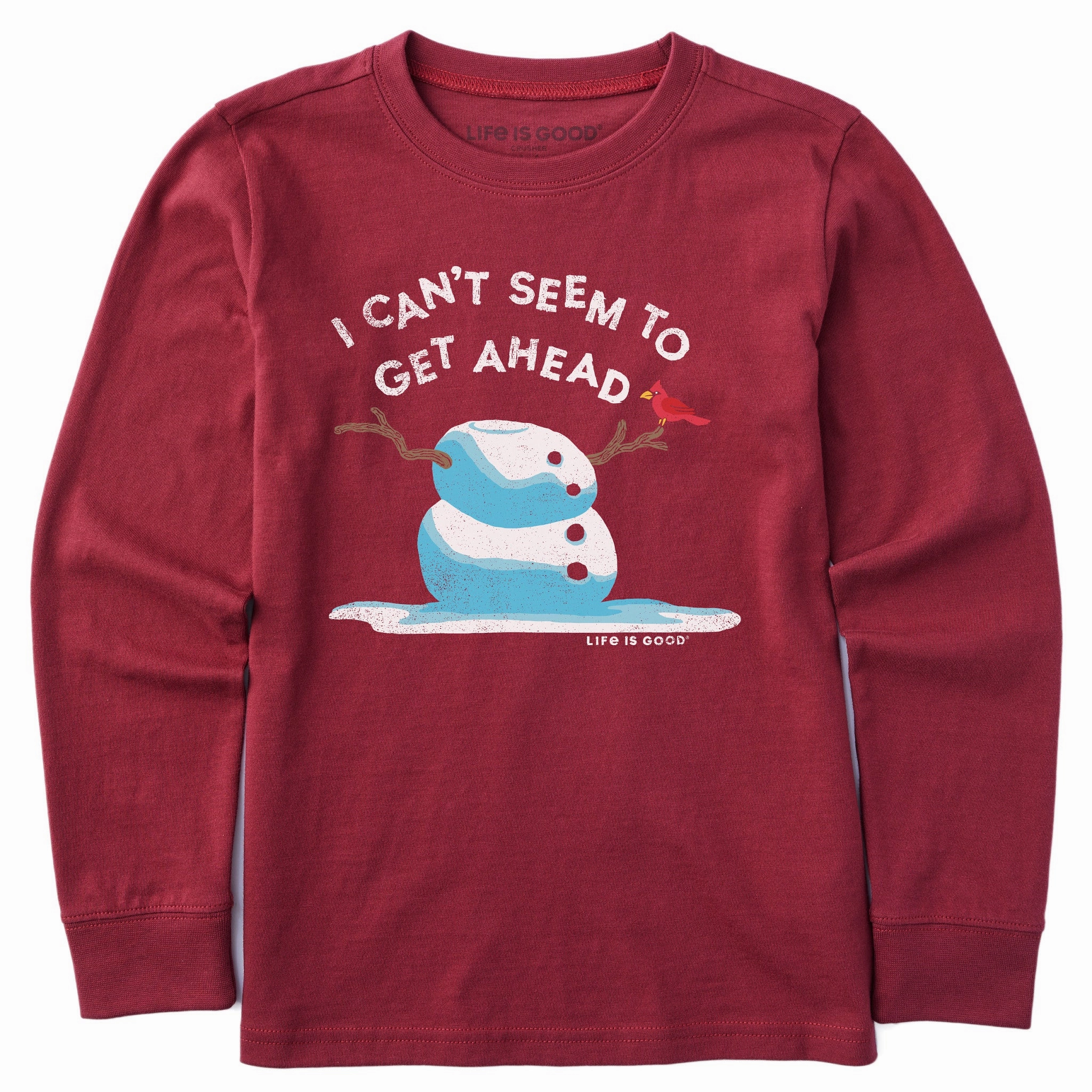 Kids Get Ahead Snowman Long Sleeve Crusher Tee Cozy Vibes