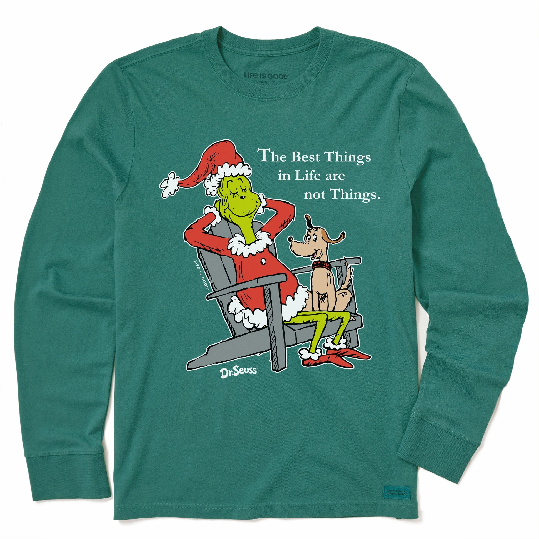 Kids Grinch & Max Adirondack Long Sleeve Crusher Tee Quick Dry Wear Casual Vibes