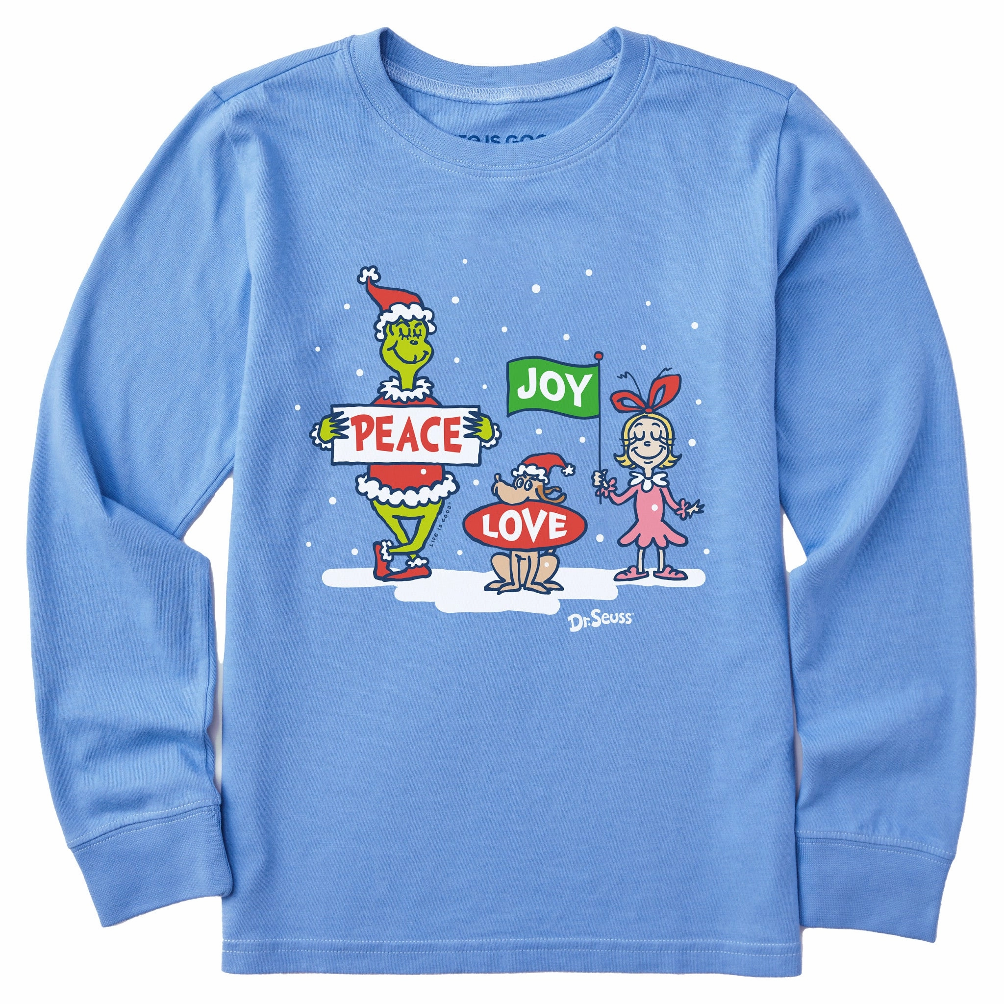 Modern Layering Workout Kids Grinch Peace Love Joy Long Sleeve Crusher Tee